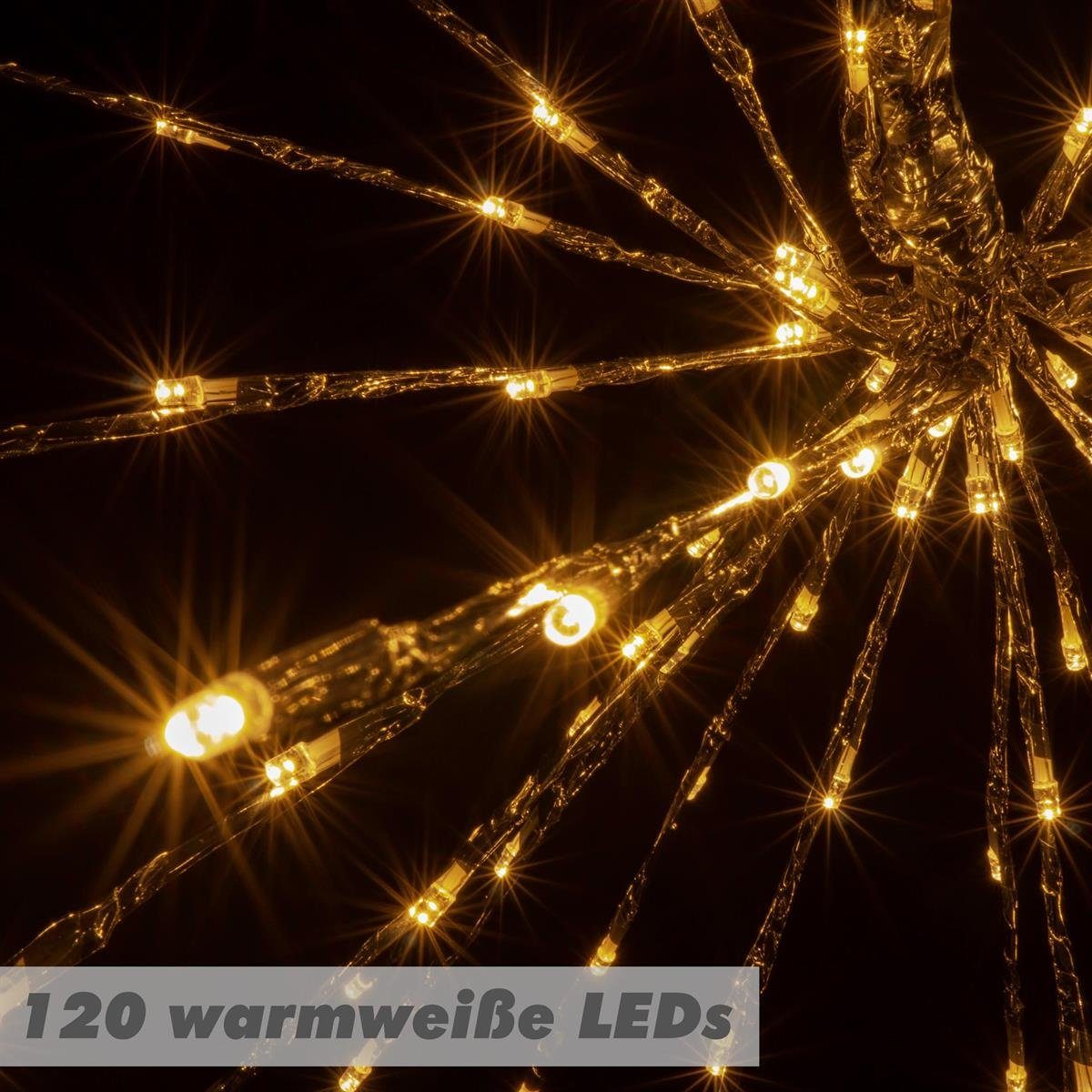 LED LED'S warm cm Weihnachtsstern Nipach Stern 60 120 Timer Weihnachtsstern weiß LED