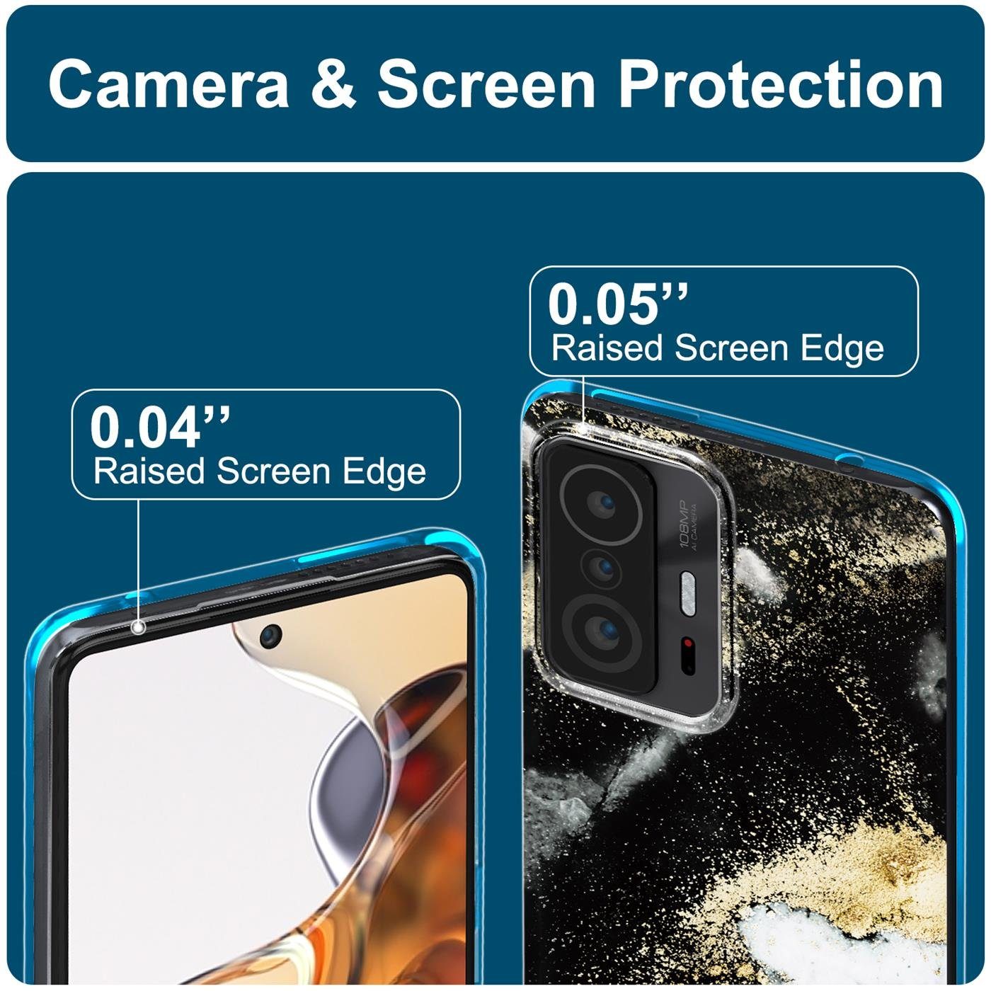 CoolGadget Handyhülle Marmor Slim Case für Xiaomi 11T / 11T Pro 6,67 Zoll, Hülle Dünne Silikon Schutzhülle für Xiaomi 11T, 11T Pro Hülle
