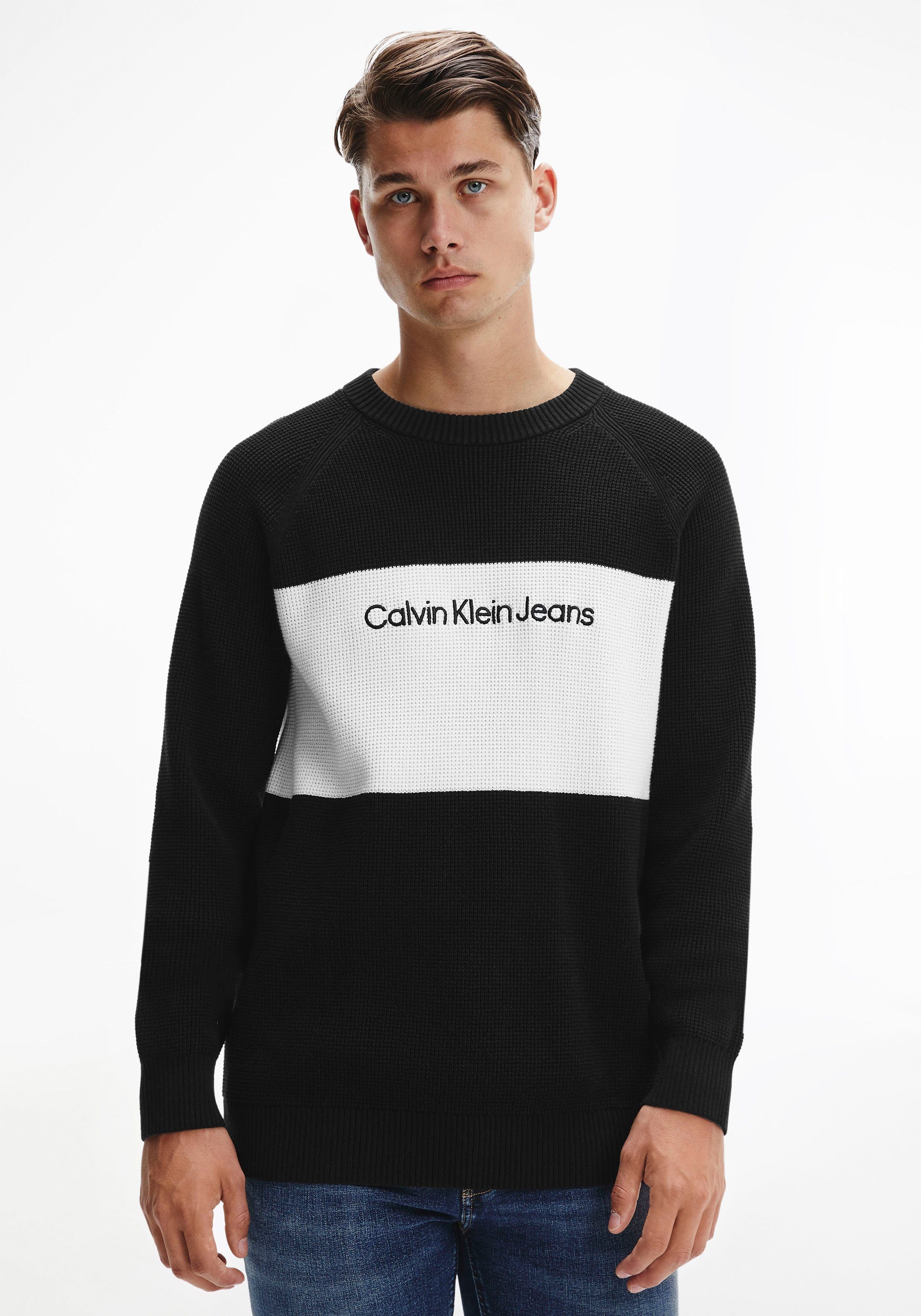 Calvin Klein Jeans Strickpullover »TEXTURED BLOCKING SWEATER« online kaufen  | OTTO