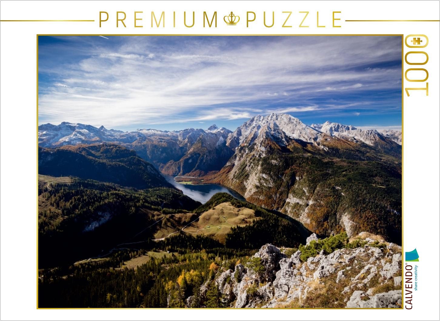 CALVENDO Puzzle CALVENDO Puzzle Blick vom Jenner auf Königssee und Watzmann im Berchte, 1000 Puzzleteile