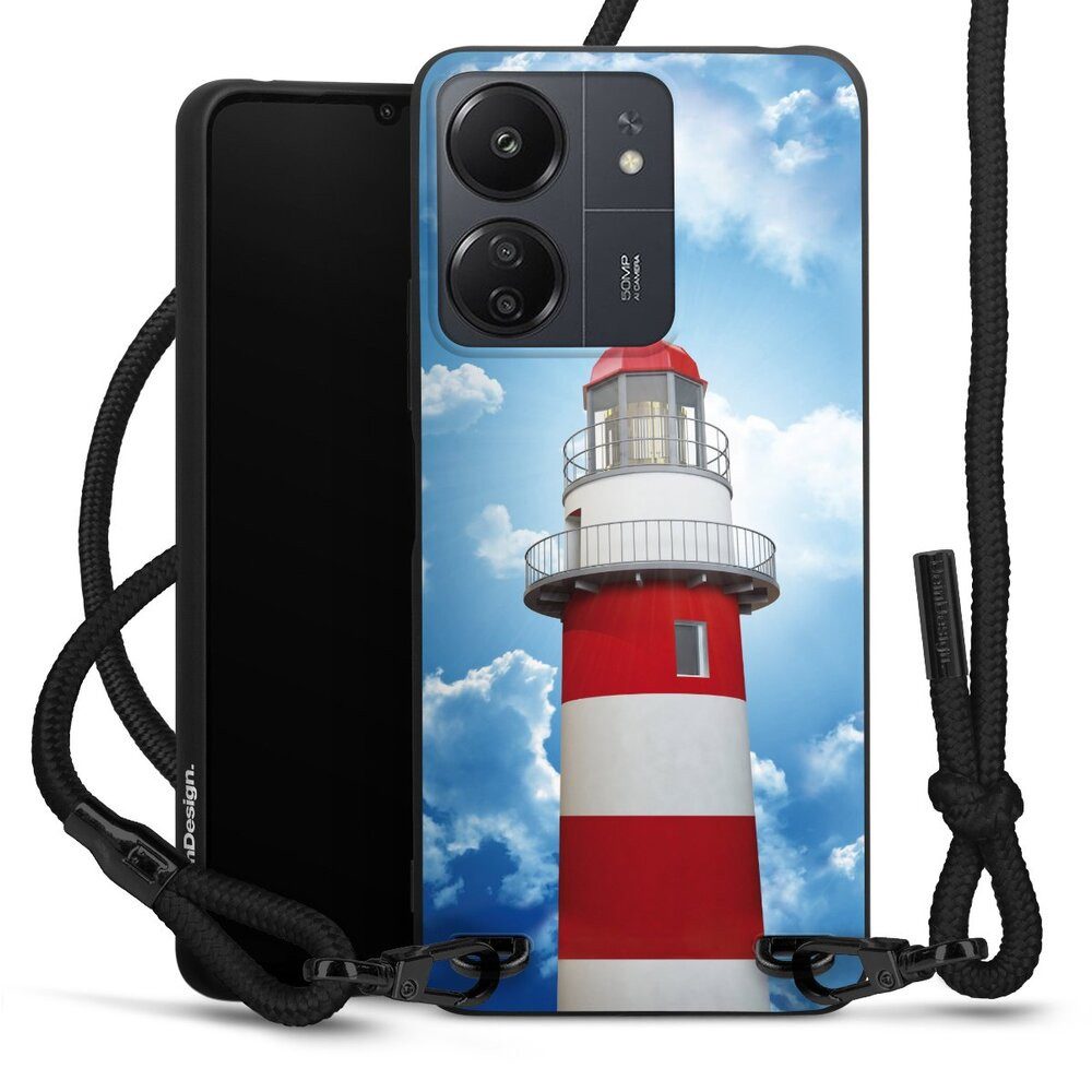 DeinDesign Handyhülle Leuchtturm Wolke Himmel Leuchtturm, Xiaomi Redmi 13C 4G Premium Handykette Hülle mit Band Cover mit Kette