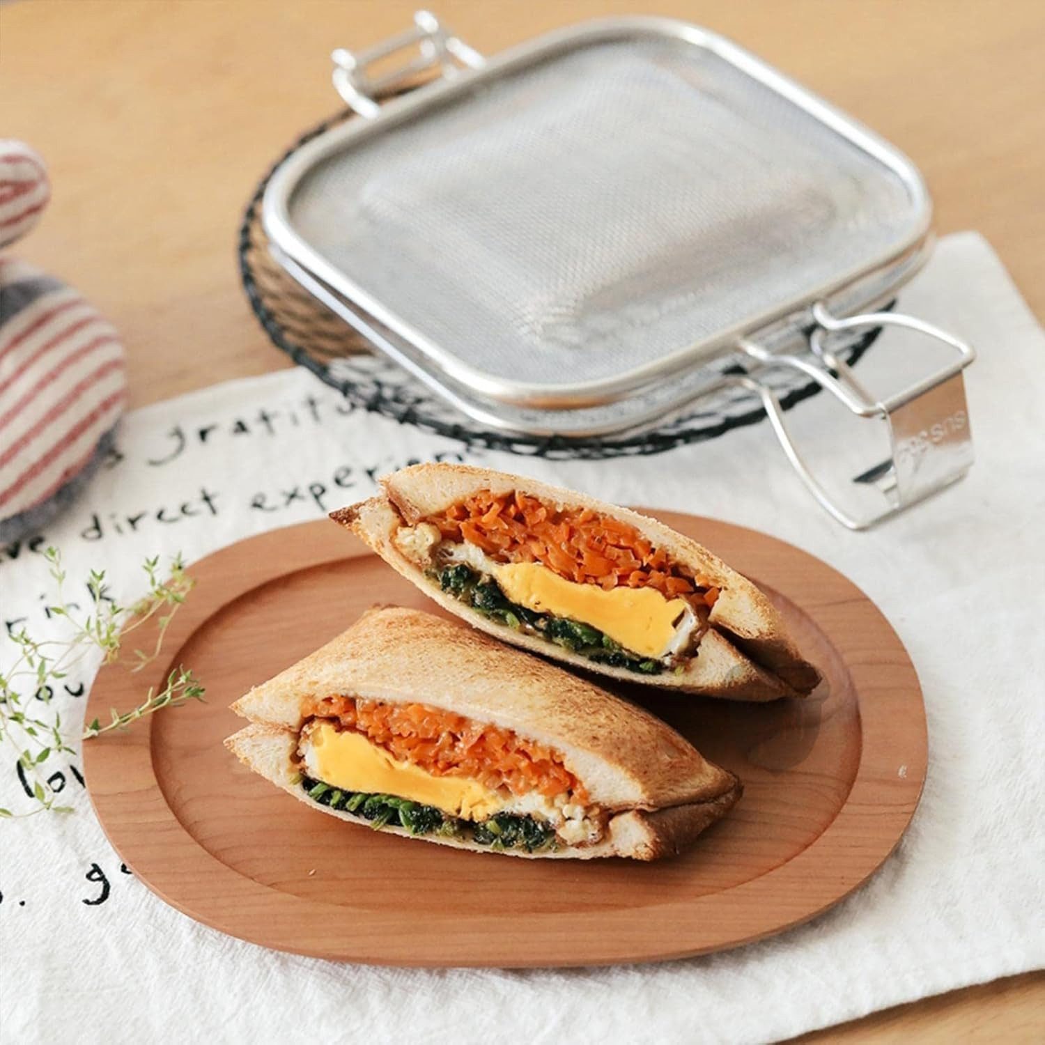FELIXLEO Sandwichzange Sandwich Presse Edelstahl Für Toast Panini Ofen Backen