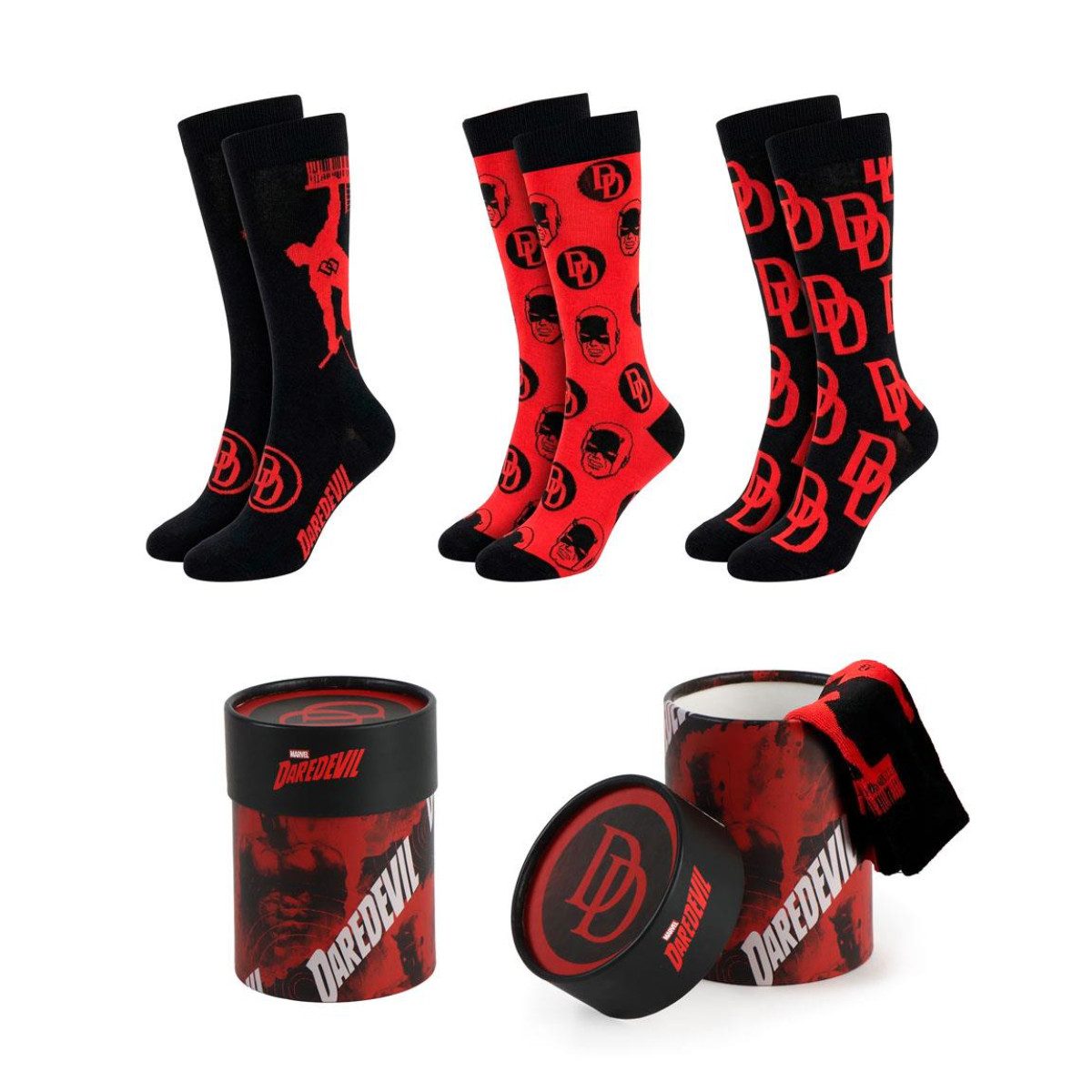 MARVEL Socken Daredevil Strümpfe 3er Set für Freizeit Zuhause und unterwegs (3-Paar)