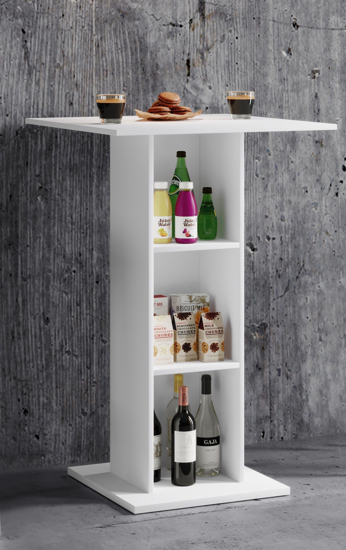 VCM Bartisch Hochtisch Standos H. 108 x 70 x 70 cm, Holz Bartisch, Tresen