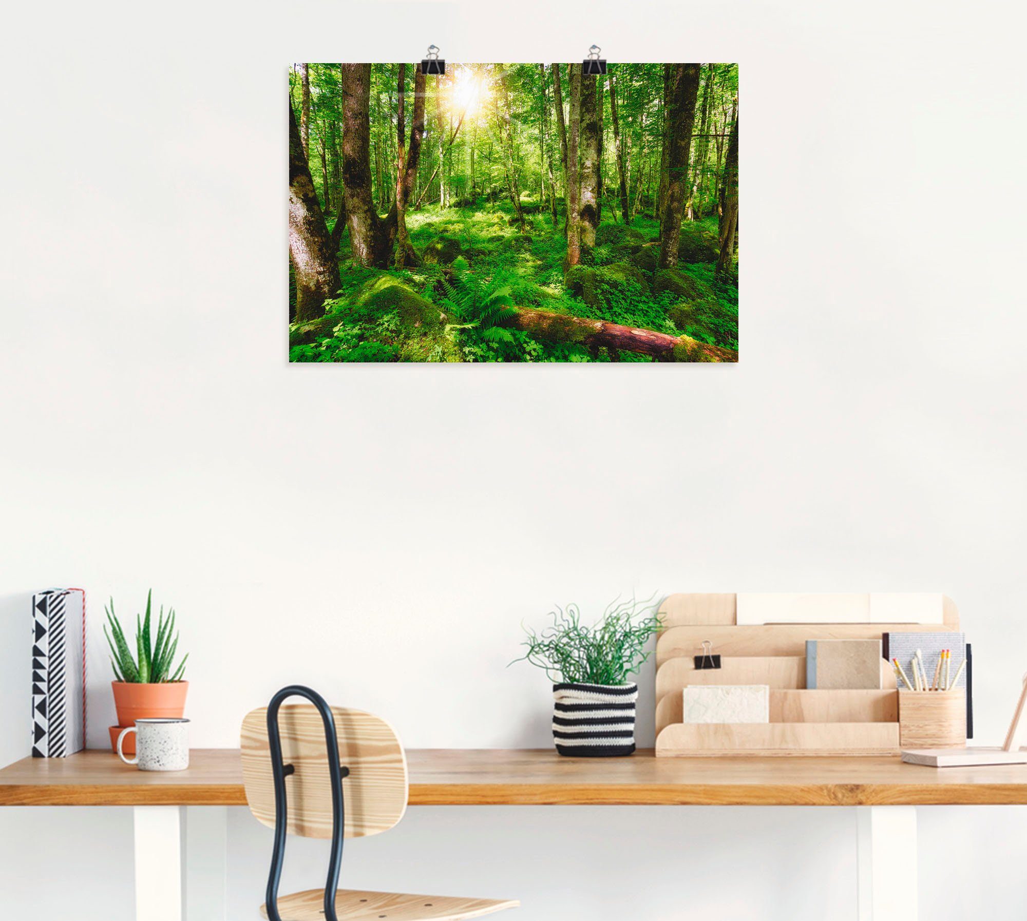 Artland Wandbild Wald, Wald St), Größen (1 Alubild, oder als Leinwandbild, Poster in Wandaufkleber versch
