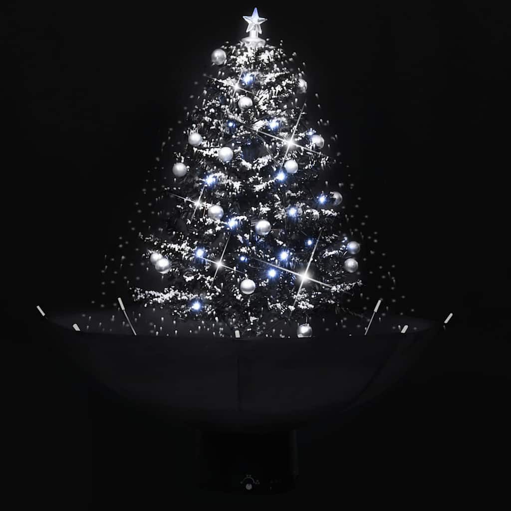 furnicato Künstlicher Weihnachtsbaum Schwarzer künstlicher Weihnachtsbaum 75 cm mit LED-Lichtern und, Deko-Baum mit Musik, Kugeln und integrierter Pumpe für Innenräume
