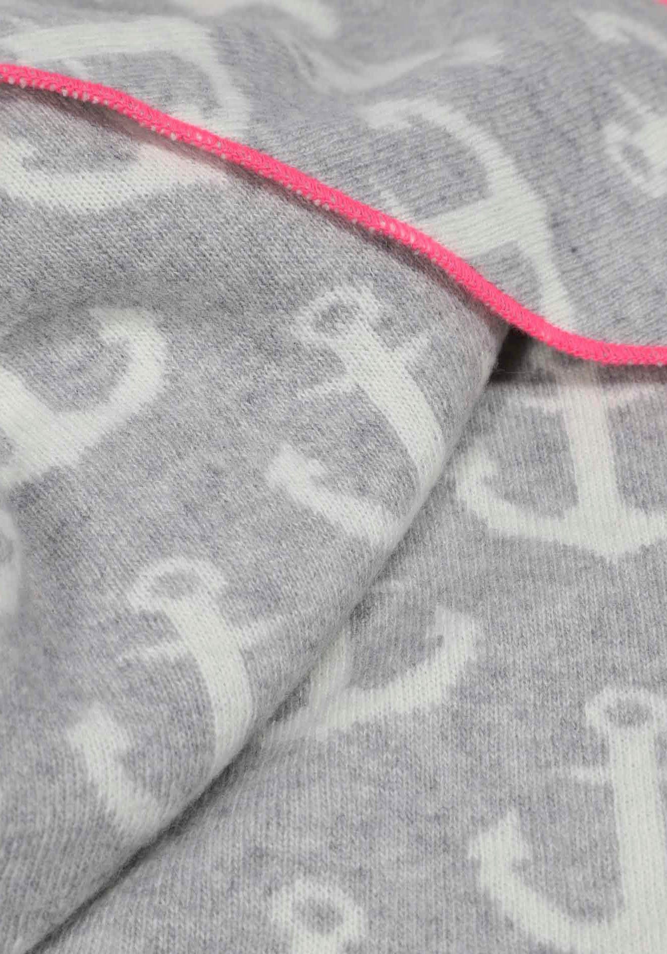Zwillingsherz Dreieckstuch, mit und Anker-Motiv Kontrastnaht grau- pink