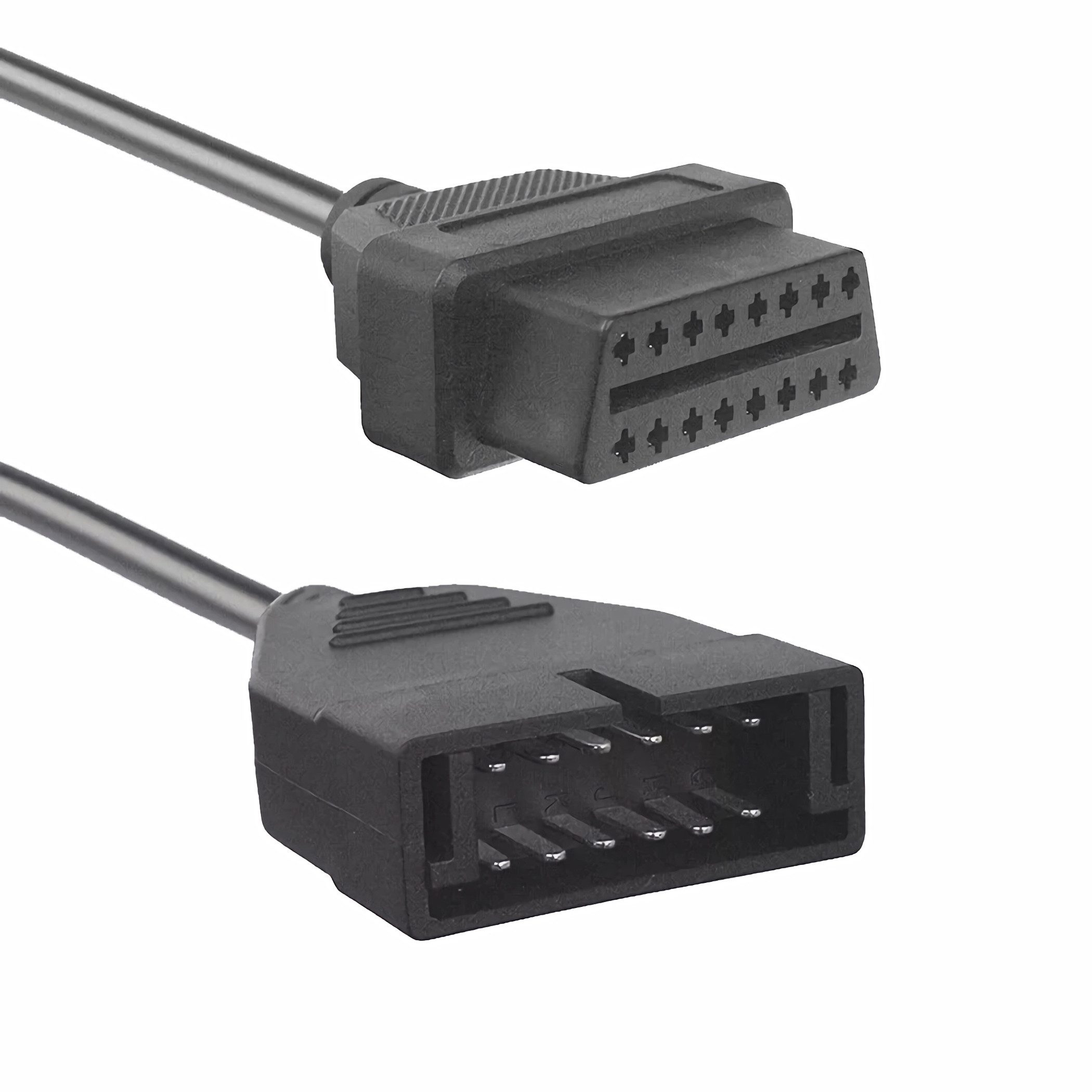 Bolwins K56C Diagnoseadapter OBD1 auf OBD2 – GM Chevrolet 12-Pin zu 16-Pin Elektro-Kabel, 12-Pin Stecker, OBD2 16-Pin Norm Buchse (40 cm), Verbindung von OBD2-Diagnosegerät mit GM 12-Pin Diagnoseanschluss