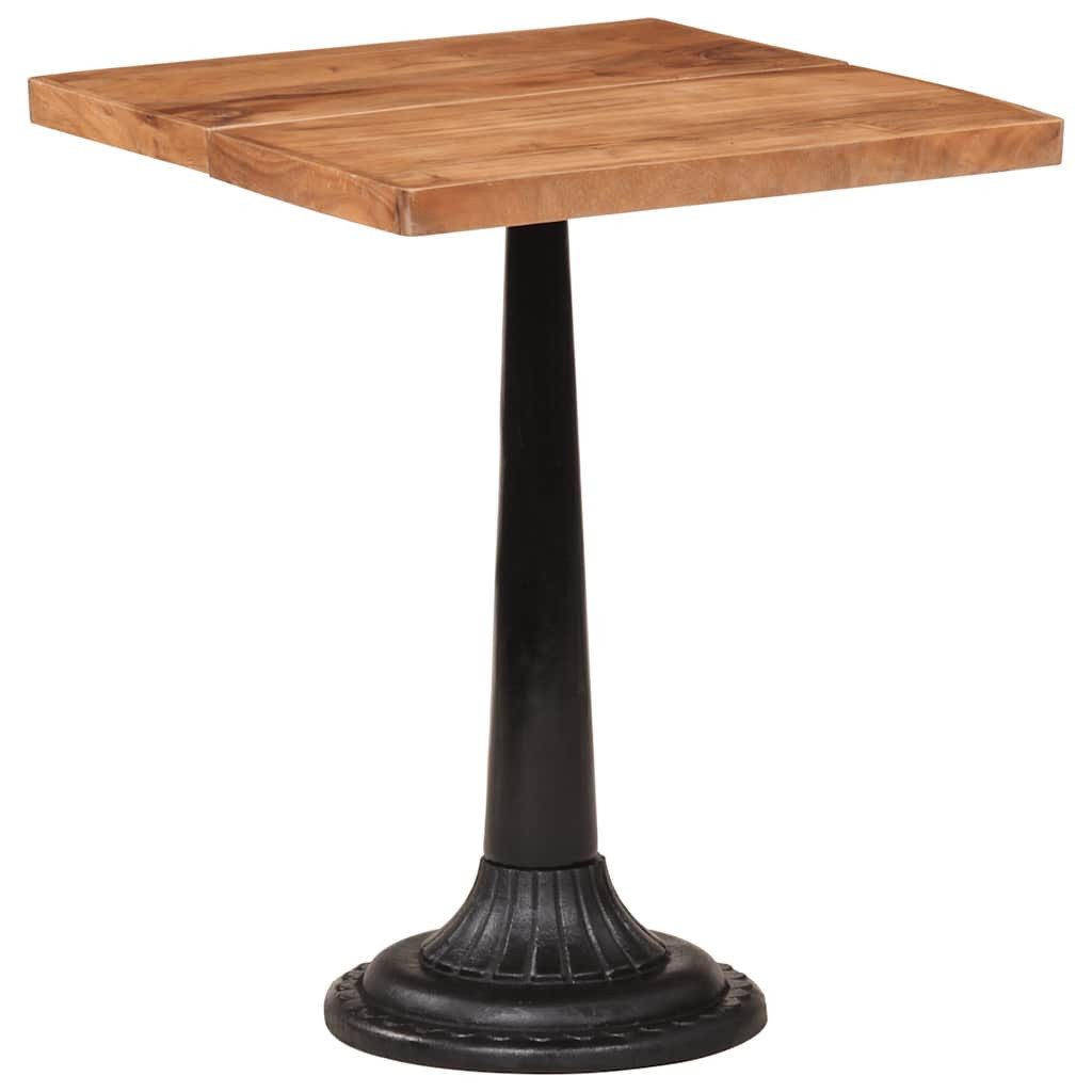 furnicato Bistrotisch Echtholz mit Gusseisen Gestell 60x60x76 cm Naturfarben (1-St)