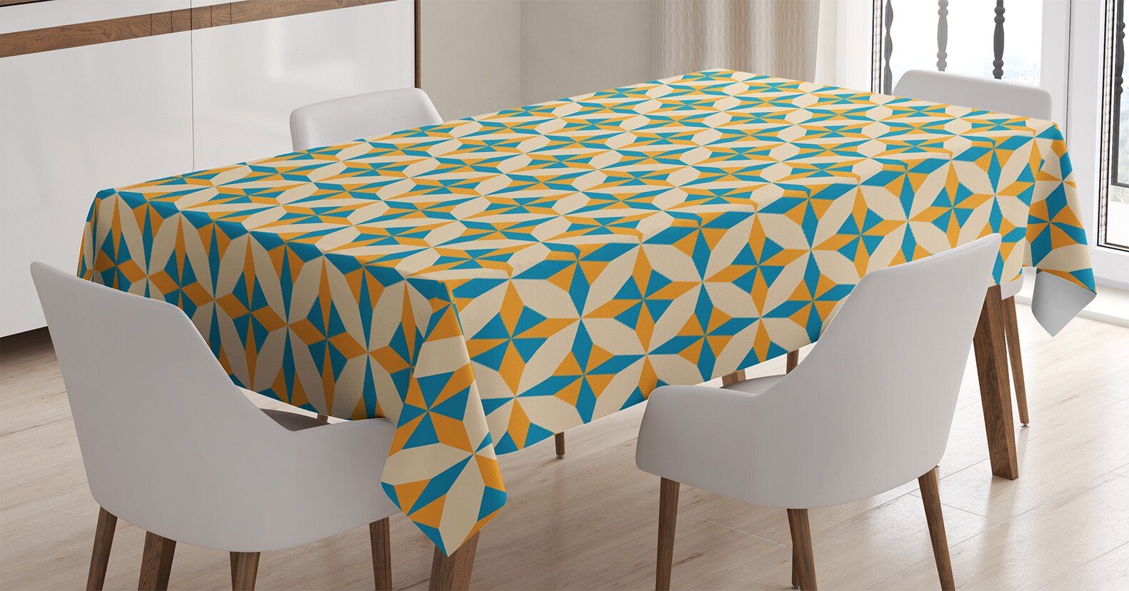 Abakuhaus Tischdecke Farbfest Waschbar Für den Außen Bereich geeignet Klare Farben, Jahrgang Abstrakt Origami