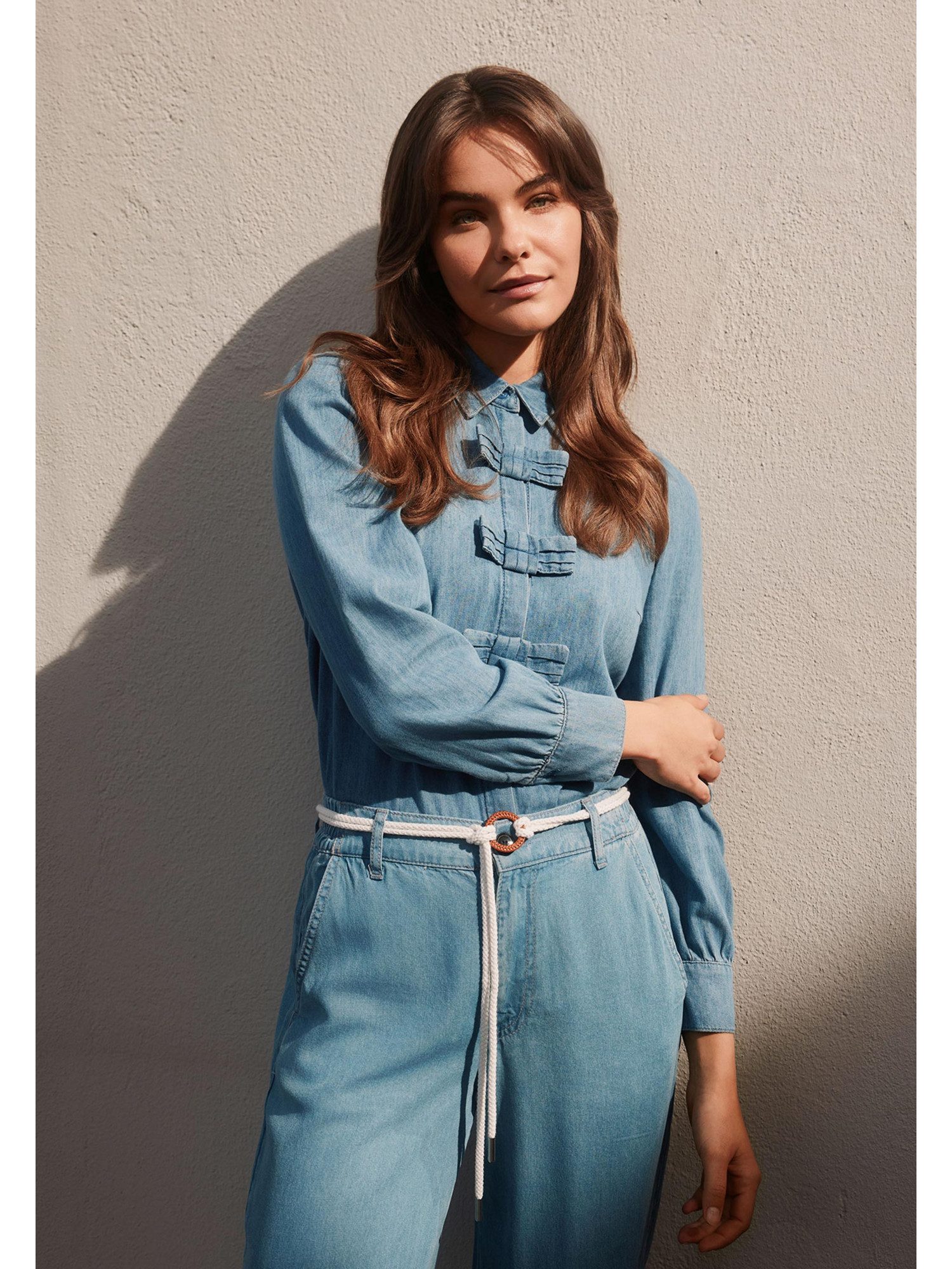 Langarmbluse Jeansbluse