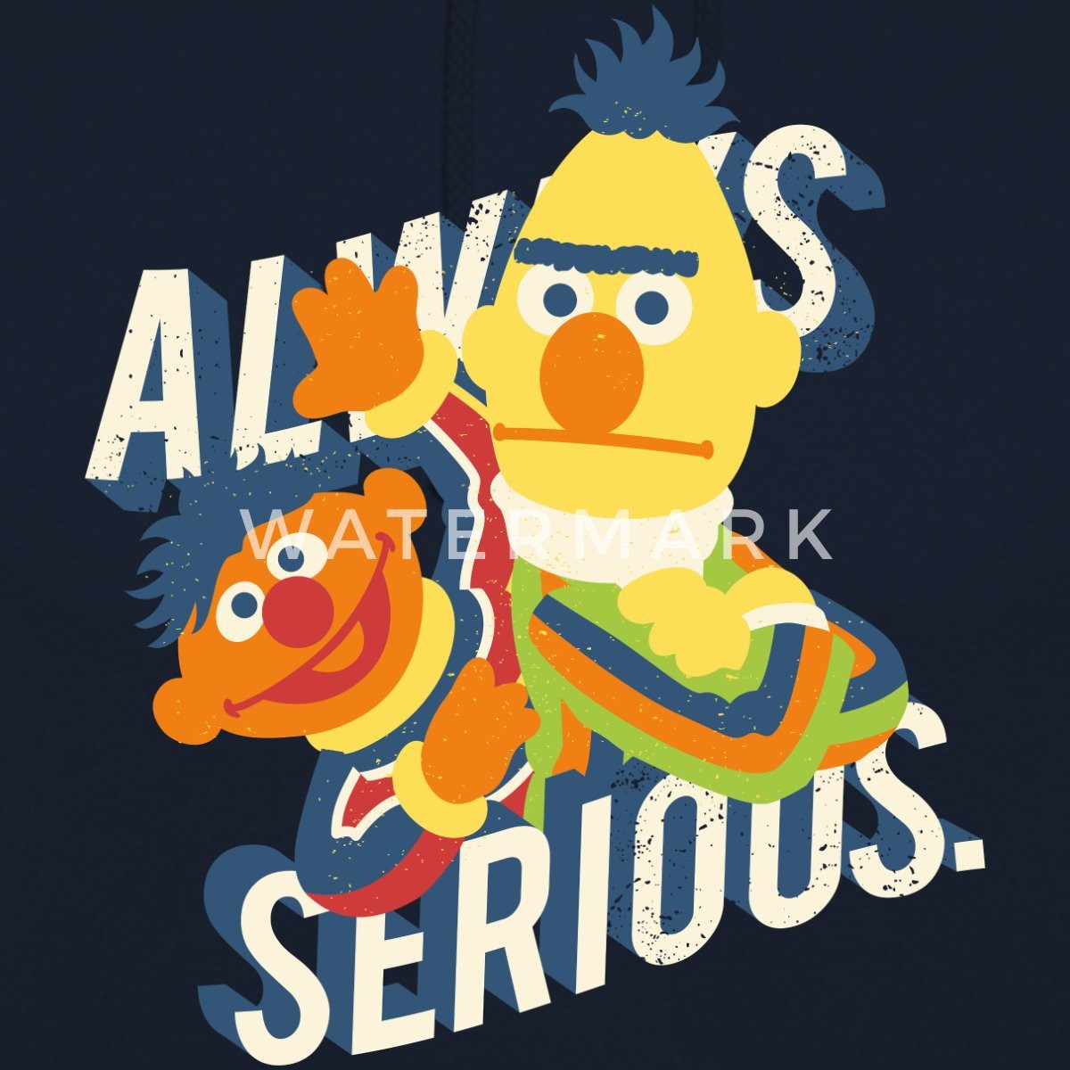 Spreadshirt Hoodie Sesamstraße Always Serious Unisex Hoodie (1-tlg)