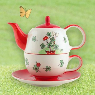 Mila Teekanne Mila Keramik Tee-Set Tea for One Viel Glück, 0,4 l, (Set)
