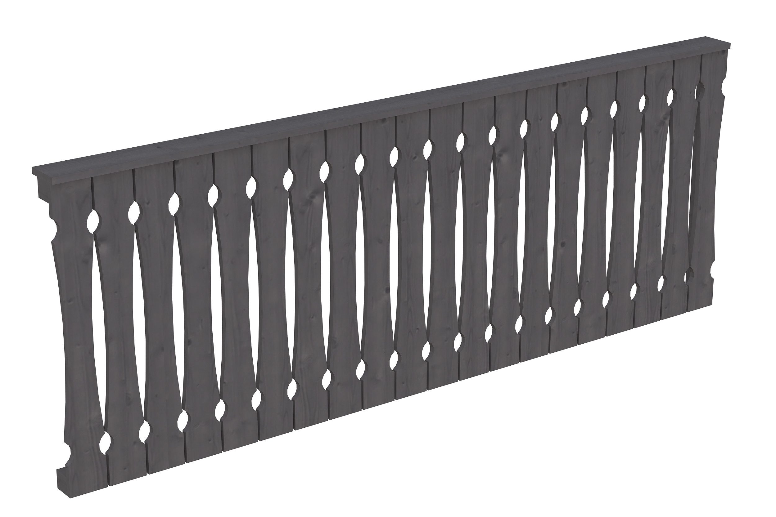 Skanholz Brüstungsgeländer Balkonschalung, 255 cm Länge, 96 cm Höhe, für die Seite