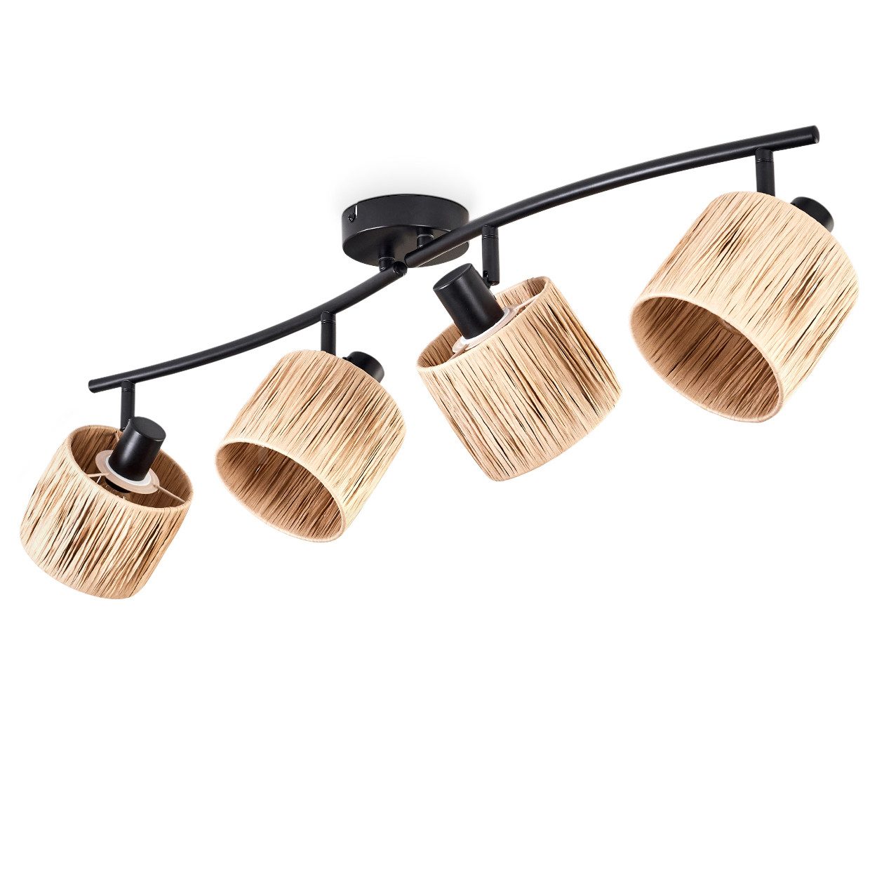 hofstein Deckenleuchte moderne Deckenlampe aus Metall/Bast günstig online kaufen