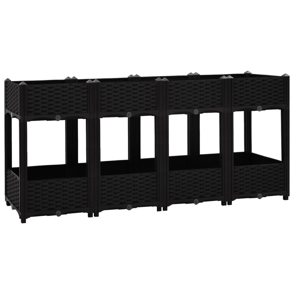 vidaXL Blumenkasten 160 x 40 x 71 cm Hochbeet 160x40x71 cm Polypropylen Blumenkasten Polyr
