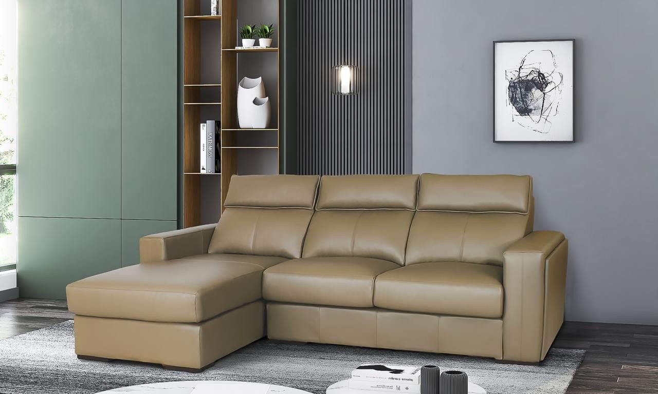 Salottini Ecksofa Designer Ecksofa Modell Mendis Leder Eckcouch, 2 Teile, Vollleder