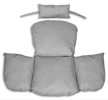 KomfortHome Stuhlkissen Auflage für Hängesessel, Für Sitz + Rückenlehne 113x112 cm, Silikonfüllung, wasserdichtes Material