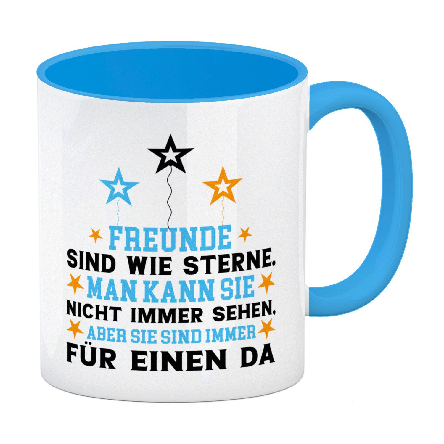 Tasse Freundschaft Kaffeebecher in hellblau mit Spruch für den besten Freund