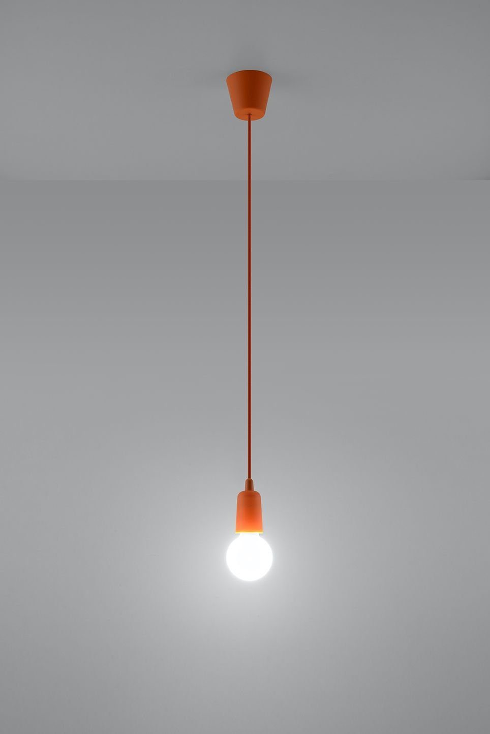 Licht-Erlebnisse Pendelleuchte NESSA, Wohnzimmer ohne E27 Hängelampe Orange Küche 90cm verstellbar bis Leuchtmittel