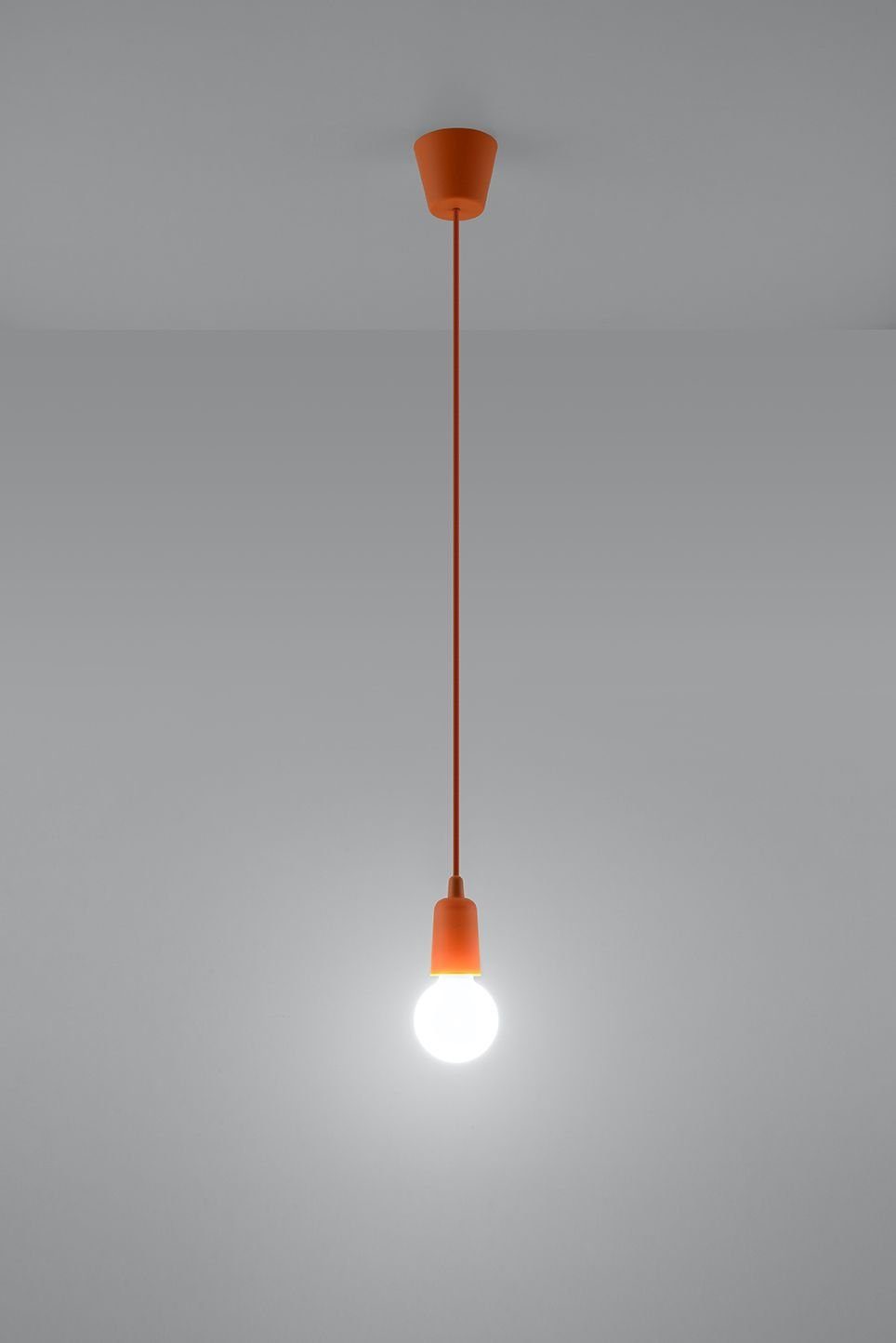 Licht-Erlebnisse Pendelleuchte NESSA, ohne Leuchtmittel, Hängelampe Orange verstellbar bis 90cm E27 Wohnzimmer Küche