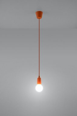 Licht-Erlebnisse Pendelleuchte NESSA, ohne Leuchtmittel, Hängelampe Orange verstellbar bis 90cm E27 Wohnzimmer Küche
