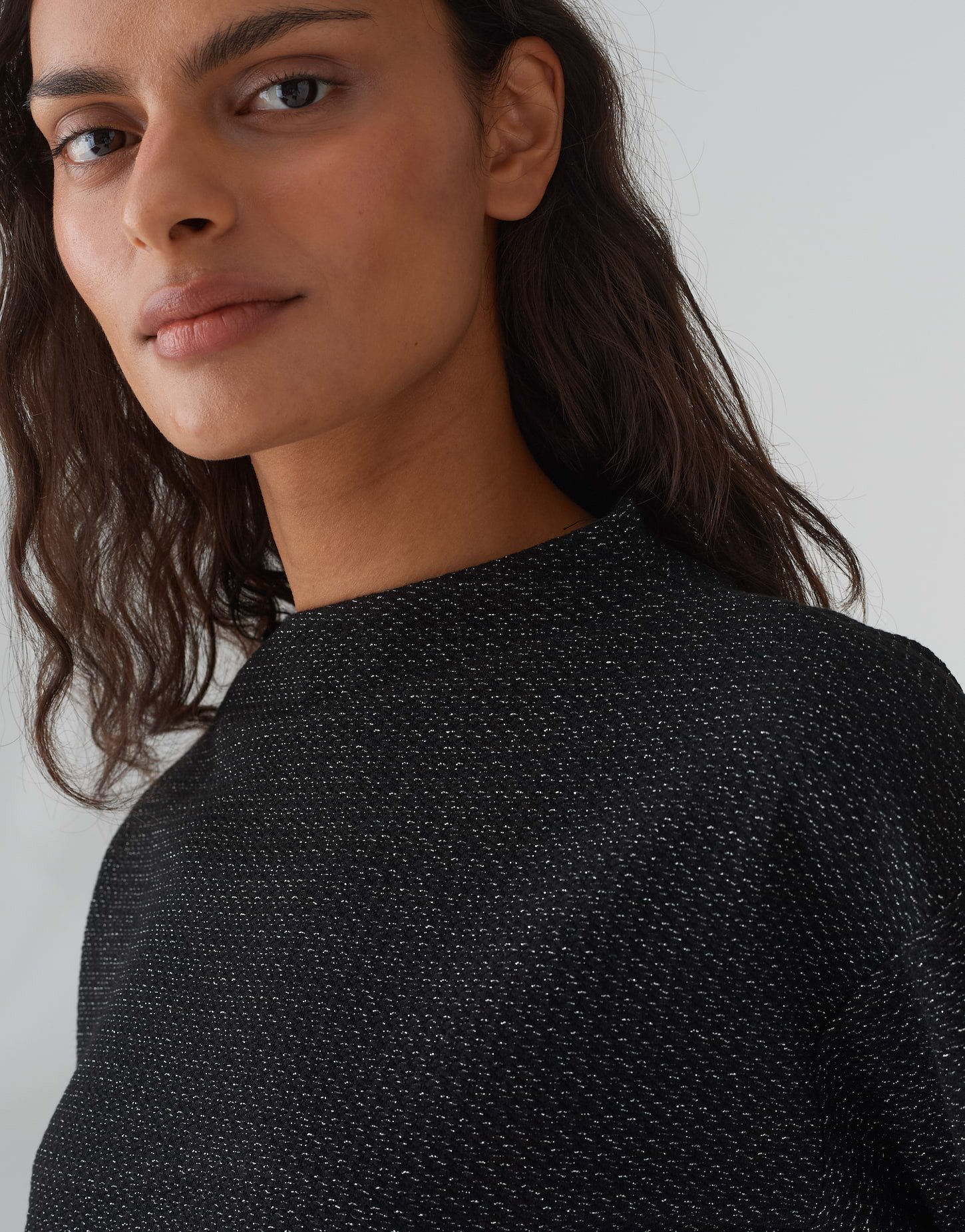 OPUS Sweater Sweater GESCHE Boxy Fit mit Glitzer Details