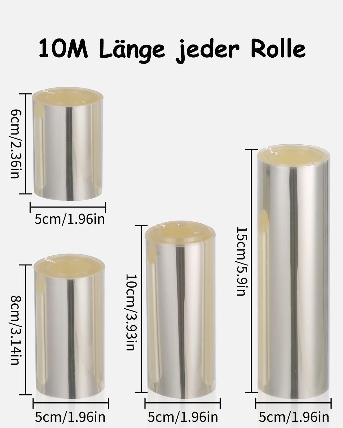 SinLaw Tortenwerkzeug Tortenrandfolie, Tortenring hoch 10m, klarer gerollter Tortenkragen, (4-tlg), Zubehör für Schokoladen- und Moussekuchen-Dessertdekorationen