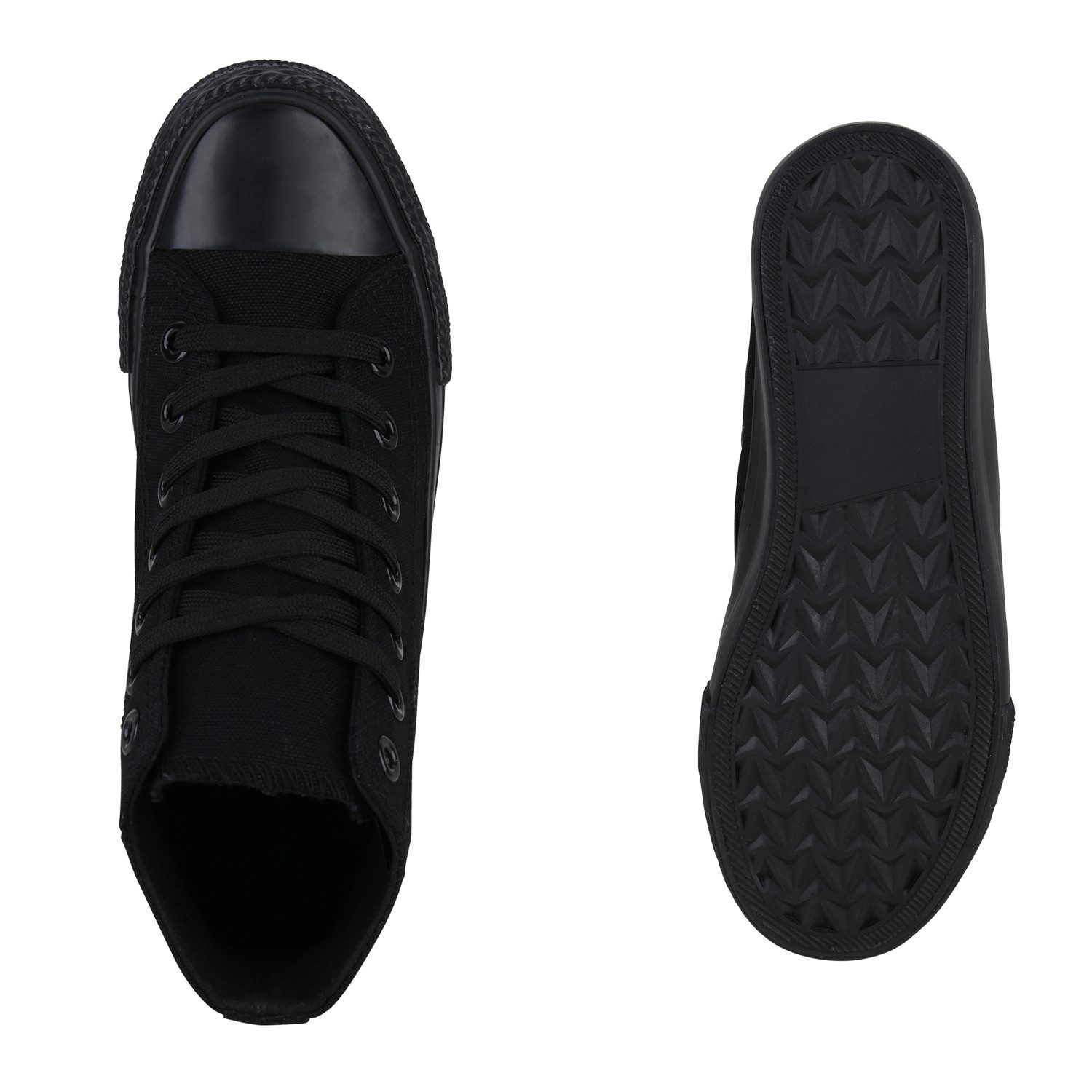 VAN HILL 841313 Sneaker Damen Sneaker High Schnürer Bequeme Basic Freizeit Stoff