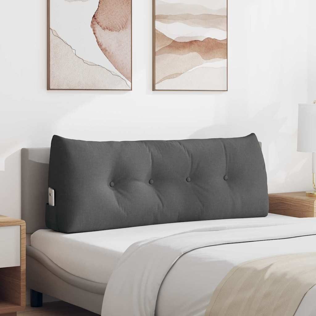 vidaXL Rückenkissen Rücken Kissen Dunkelgrau 120 x 24 x 50 cm Stoff, 1-tlg.