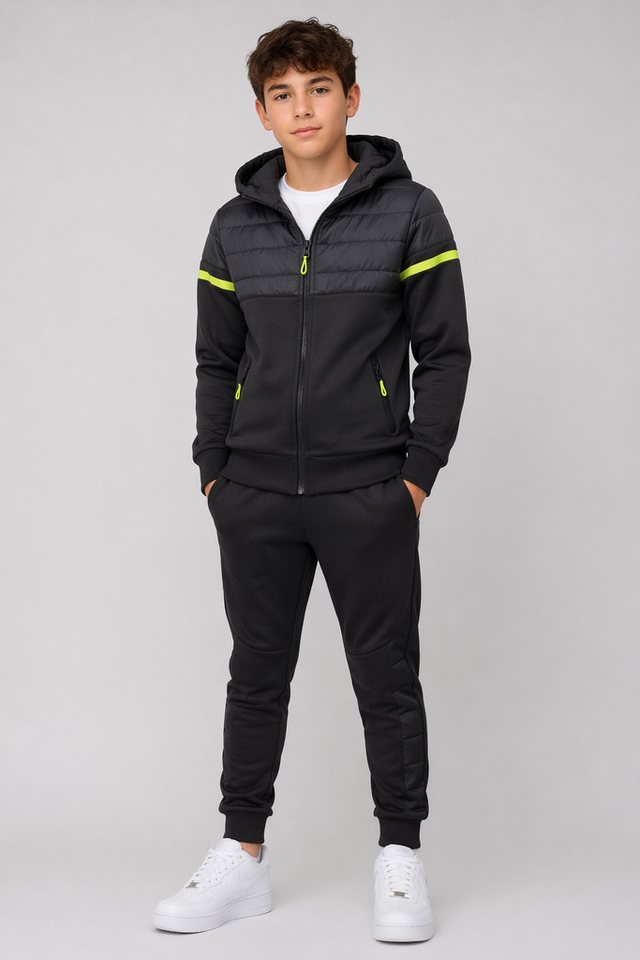 Hessis Jogginganzug Freizeitanzug JF372 (Set, 2-tlg., Jacke mit Jogginghose), für Jungen Stylisch mit Reißverschlusstaschen