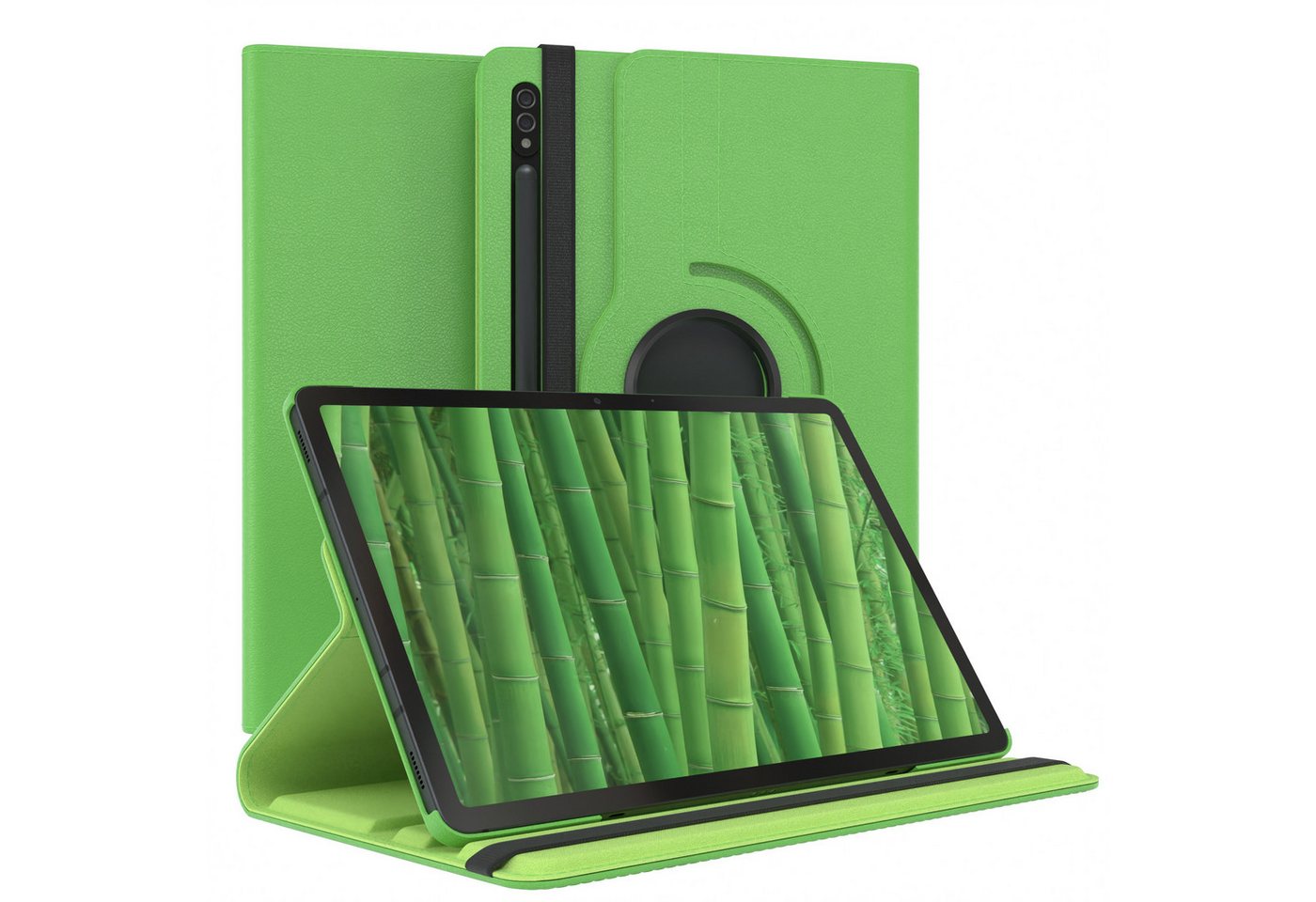EAZY CASE Tablet-Hülle Rotation Case für Samsung Galaxy Tab S8 / Tab S7 11 Zoll, Tabletcover Case Hardcover Flipcover zum Aufstellen Klapp-Case Grün