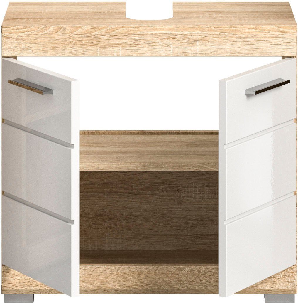 INOSIGN Waschbeckenunterschrank Siena (1-St) Badmöbel Eiche 2 Sonoma Türen, hell | Sonoma Badschrank, 60 cm Eiche hell Breite