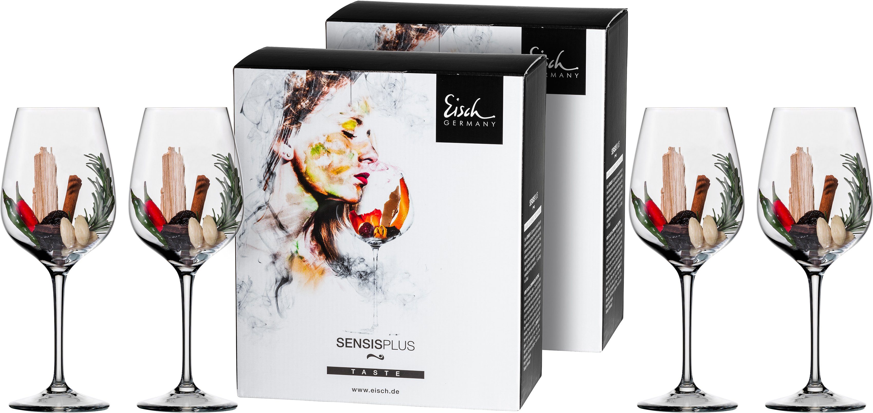 Eisch Germany Rotweinglas Superior SensisPlus, 4-tlg., Kristallglas, (Bordeauxglas), Bleifrei, 710 ml, 4-teilig