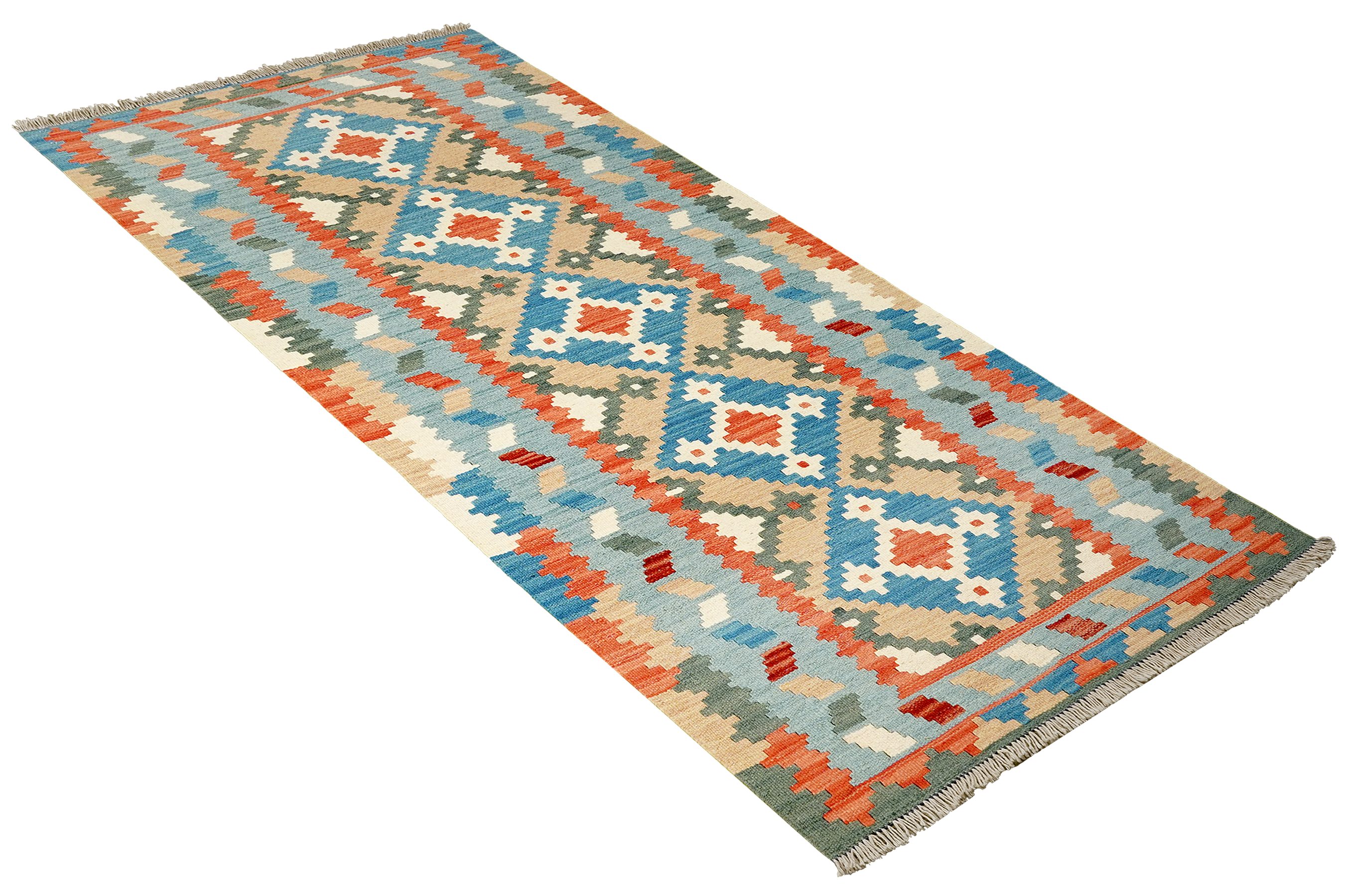 Rugtales Teppich Kelim Gashgai 195x82cm, Lufer, Handgemachtes Unikat, nachhaltig und fair gefertigt