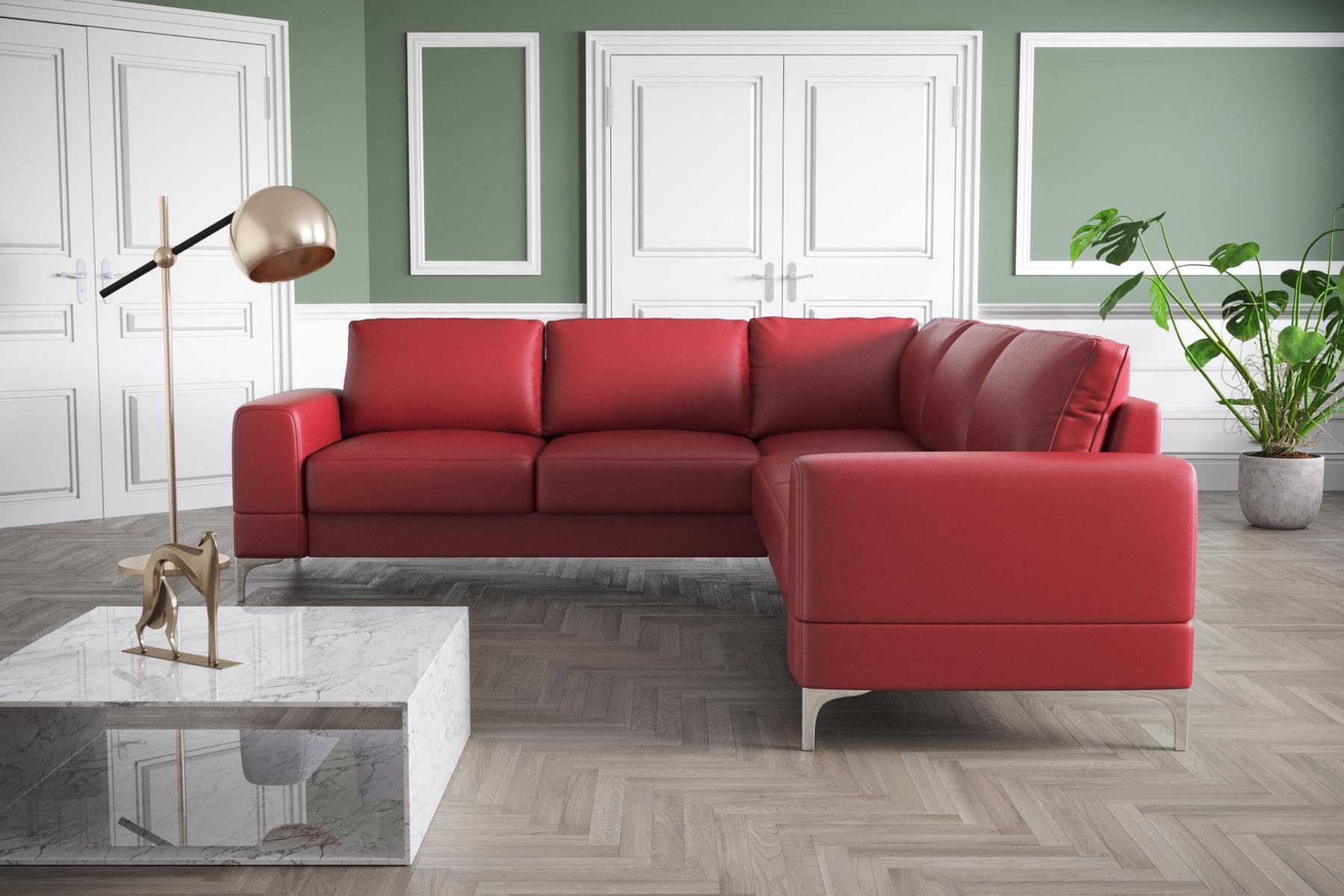 Wohnzimmer Design Textil Couch Modern Türkis Ecksofa Möbel JVmoebel Ecksofa, L-Form Rot