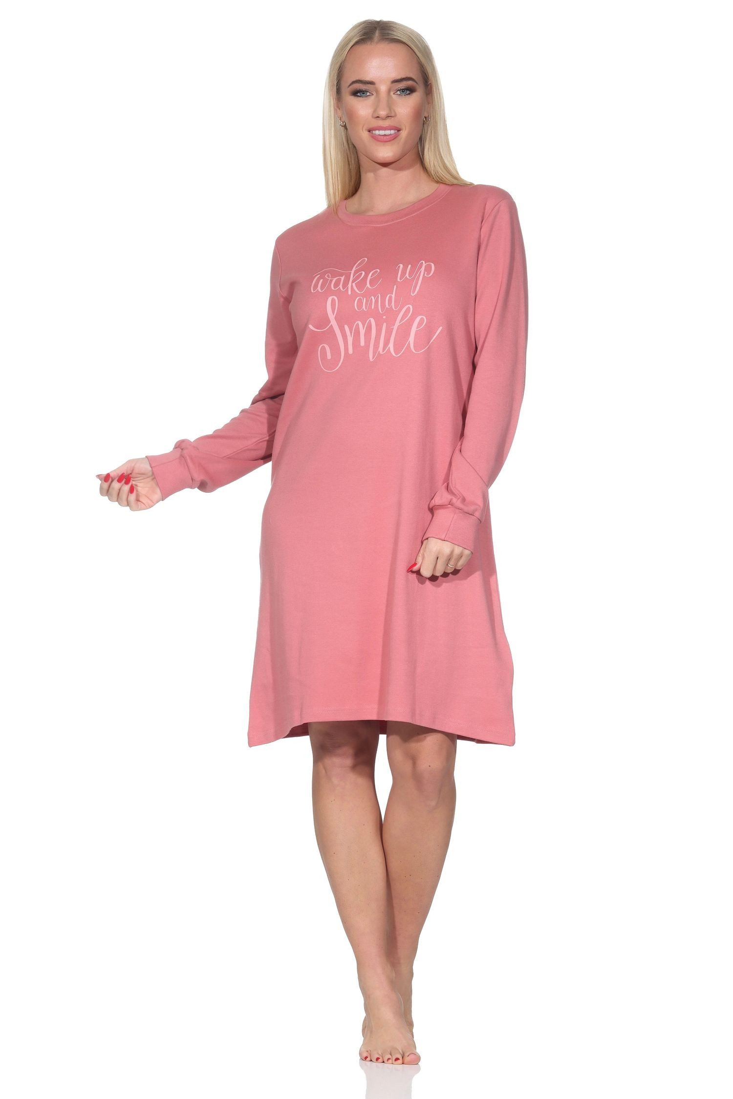 Normann Nachthemd Normann Damen langarm Nachthemd in Kuschel Interlock Qualität