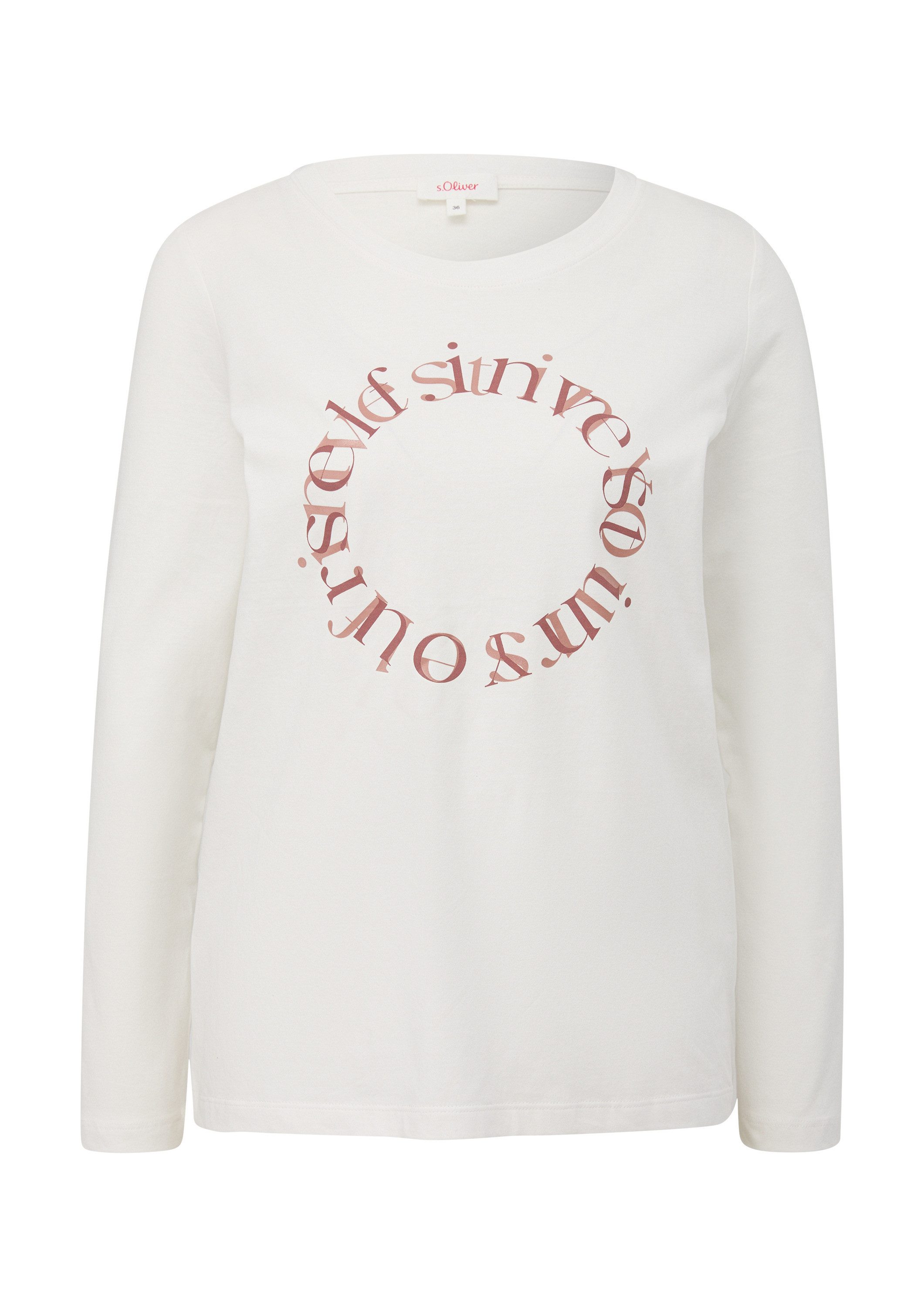 s.Oliver Langarmshirt T-Shirt Longsleeve mit Statement-Print günstig online kaufen