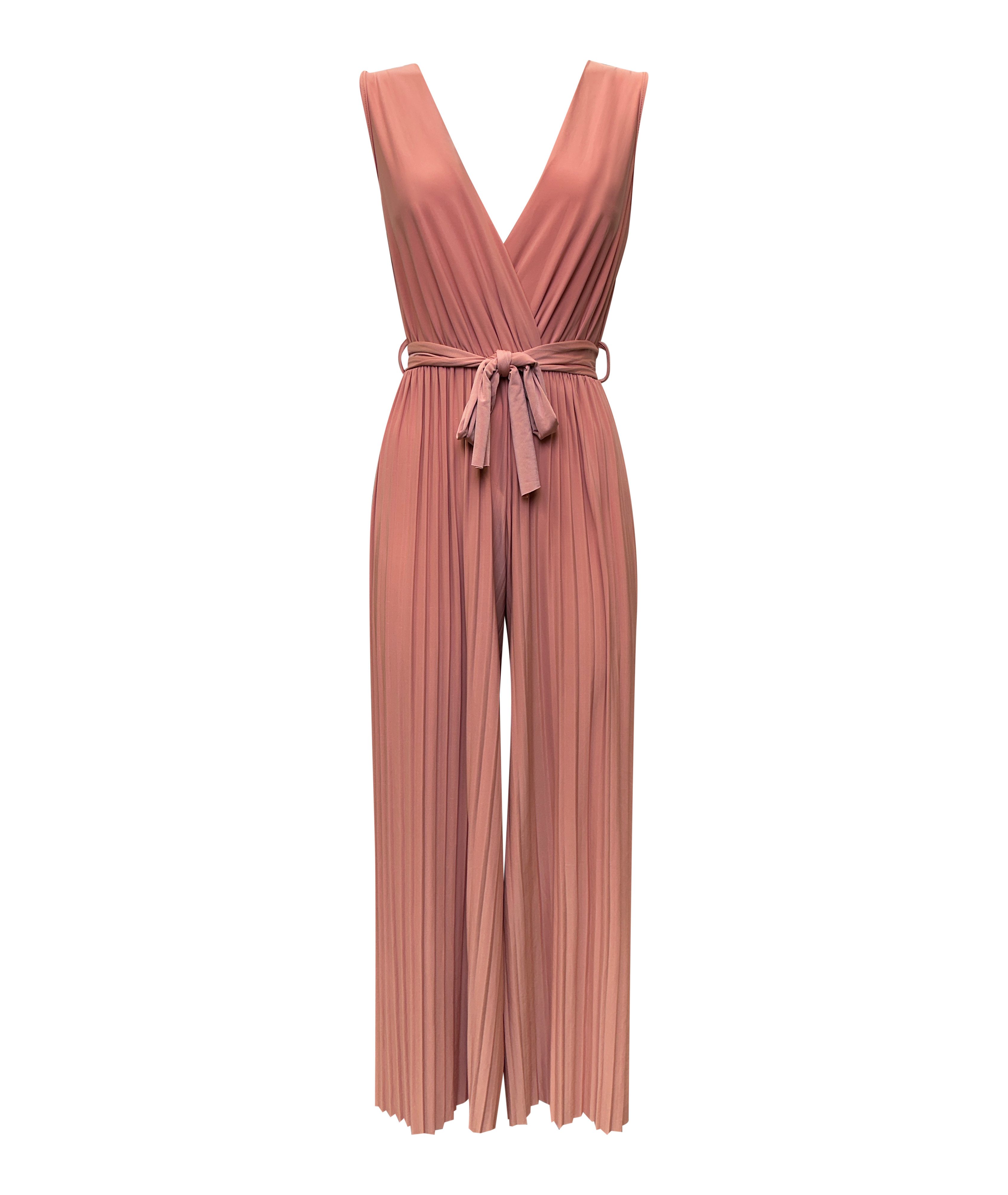 Worldclassca Jumpsuit Worldclassca Jumpsuit Pleated Overalls mit Gürtel Ärmellos Sommer – Bild 2 von 3