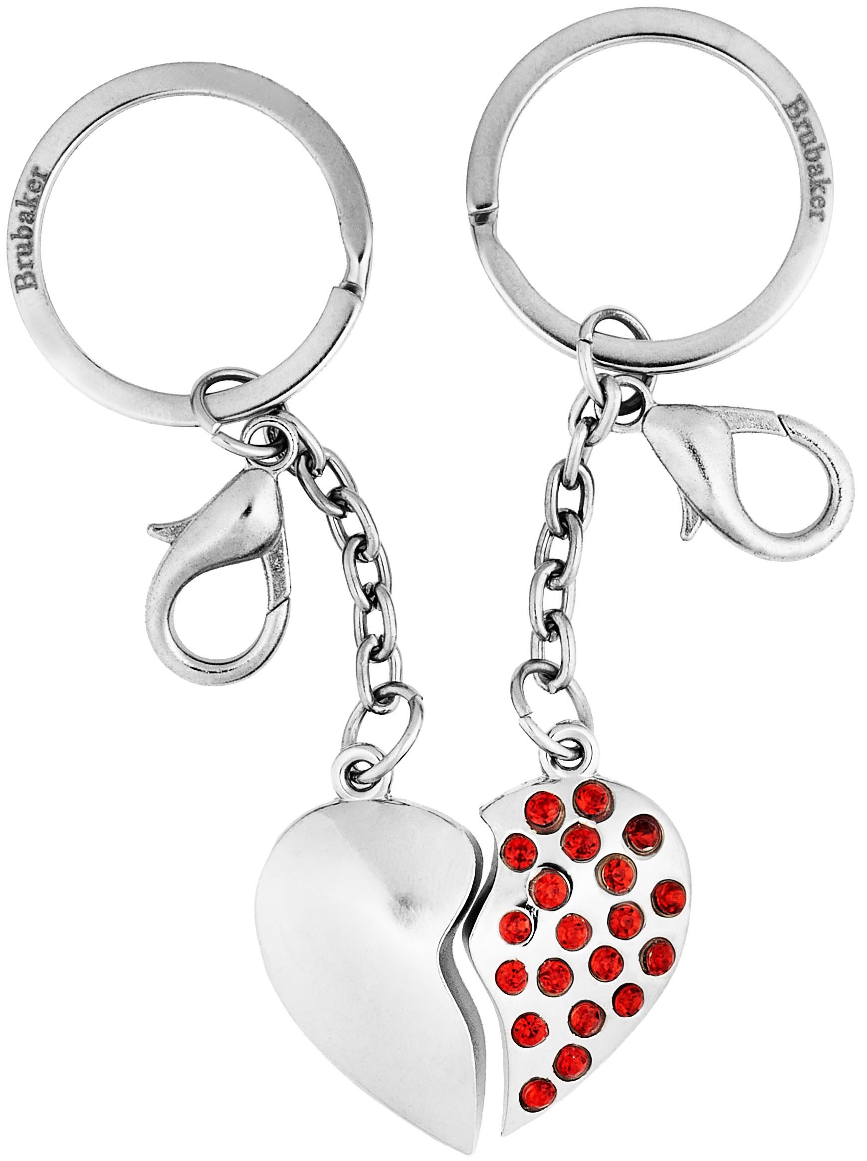 BRUBAKER Schlüsselanhänger Set Geteiltes Herz - Anhänger für Paare - Partne günstig online kaufen