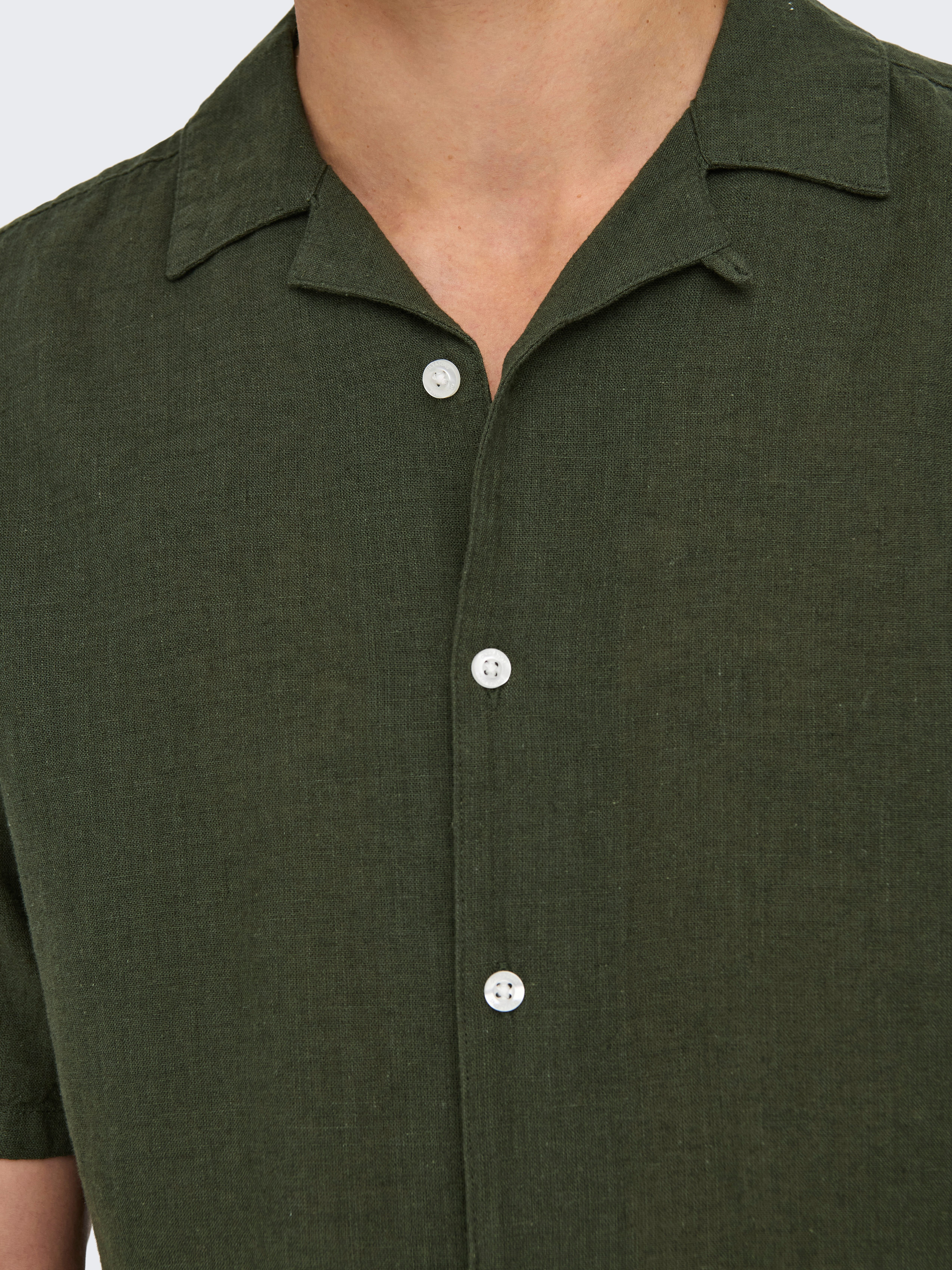 ONLY & SONS Kurzarmhemd ONSCAIDEN SS SOLID RESORT LINEN NOOS
