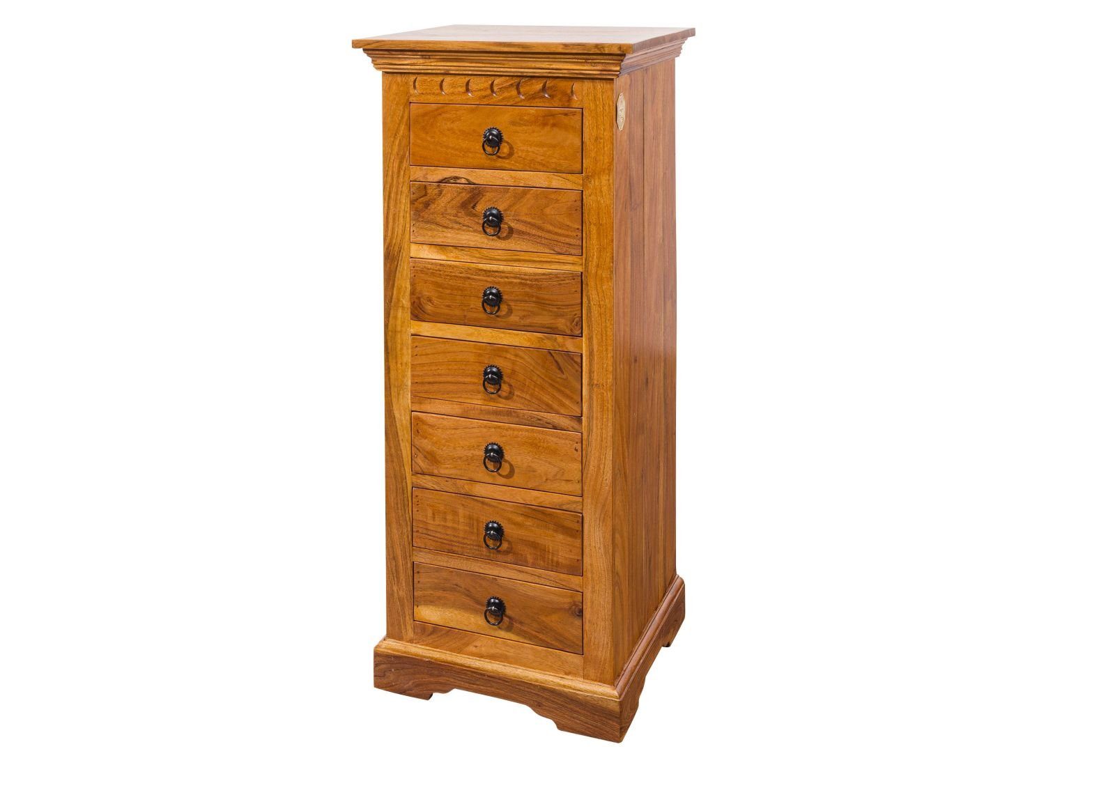 Massivmoebel24 Kommode OXFORD (Massivholz), Kommode Akazie 47x43x112 honig  lackiert OXFORD #0523