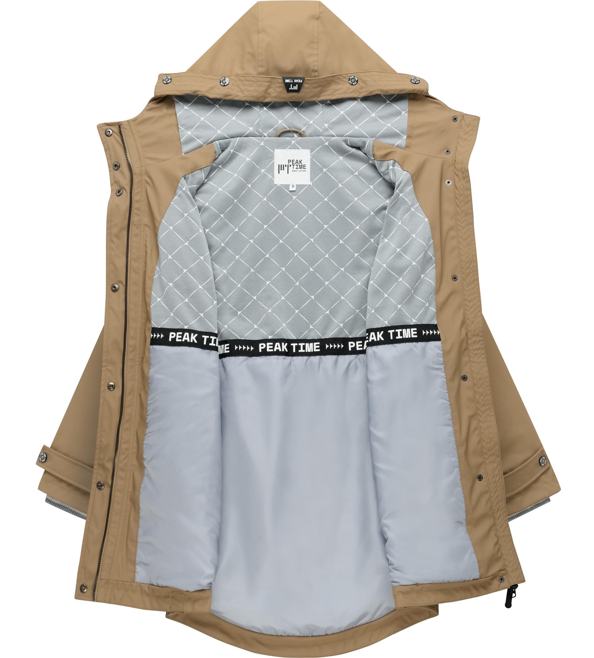 PEAK TIME Regenjacke L60042 stylisch taillierter Regenmantel für Damen – Bild 4 von 5