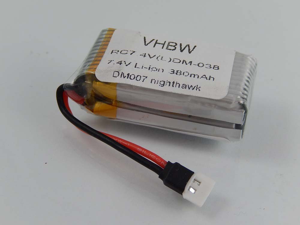 vhbw kompatibel mit You Go Media DM007 Nighthawk Quadrocopter Drohnen-Akku Li-Ion 380 mAh (7,4 V)