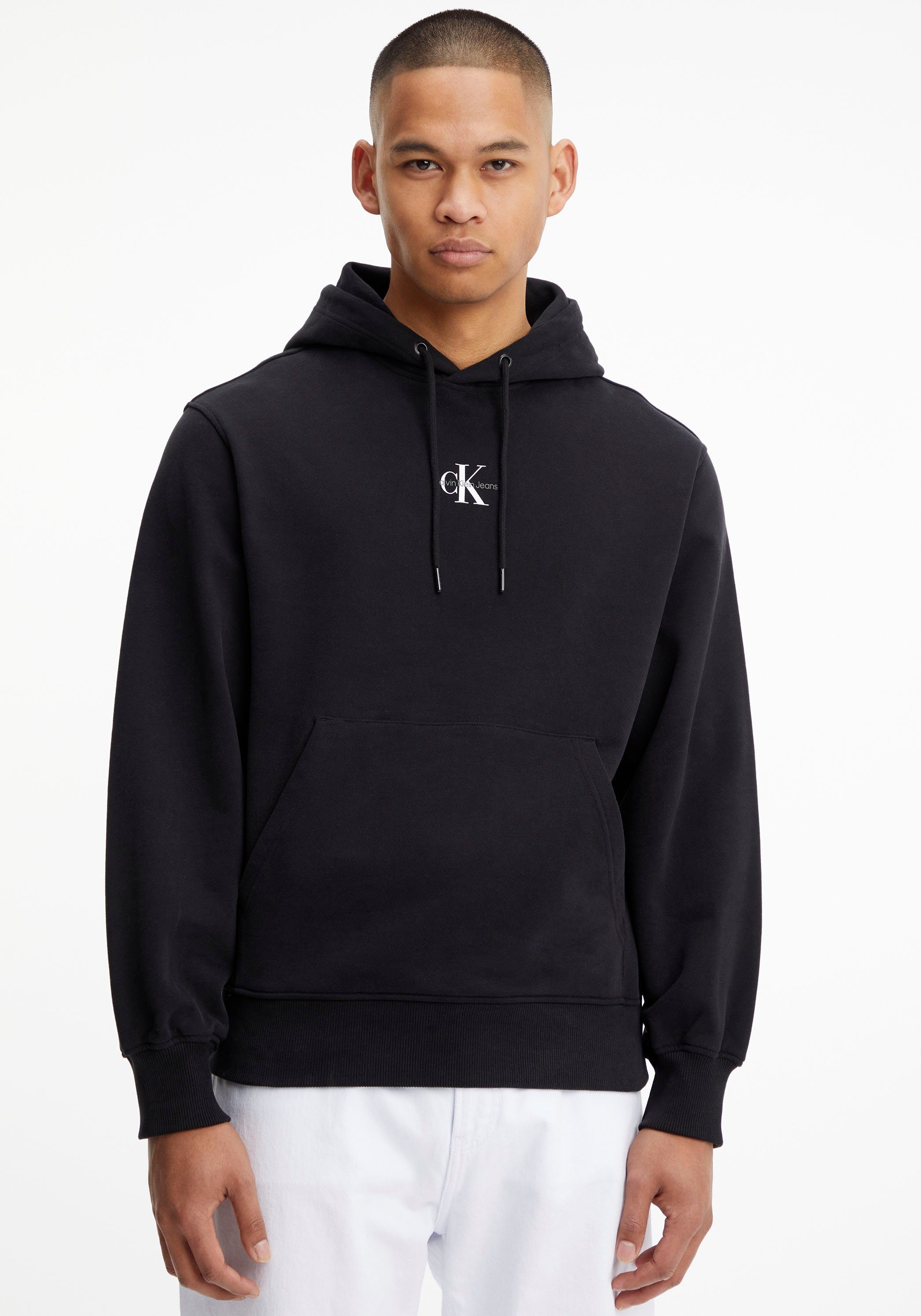 Calvin Klein Jeans Kapuzensweatshirt MICRO MONOLOGO HOODIE (1-tlg) mit Bio Baumwollanteil Ck Black