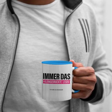 Trendation Tasse Trendation - Lustige Schwangerschaftsverkündung Tasse Geschenk Immer Das Kleingedruckte Lesen Ich Werde Mama