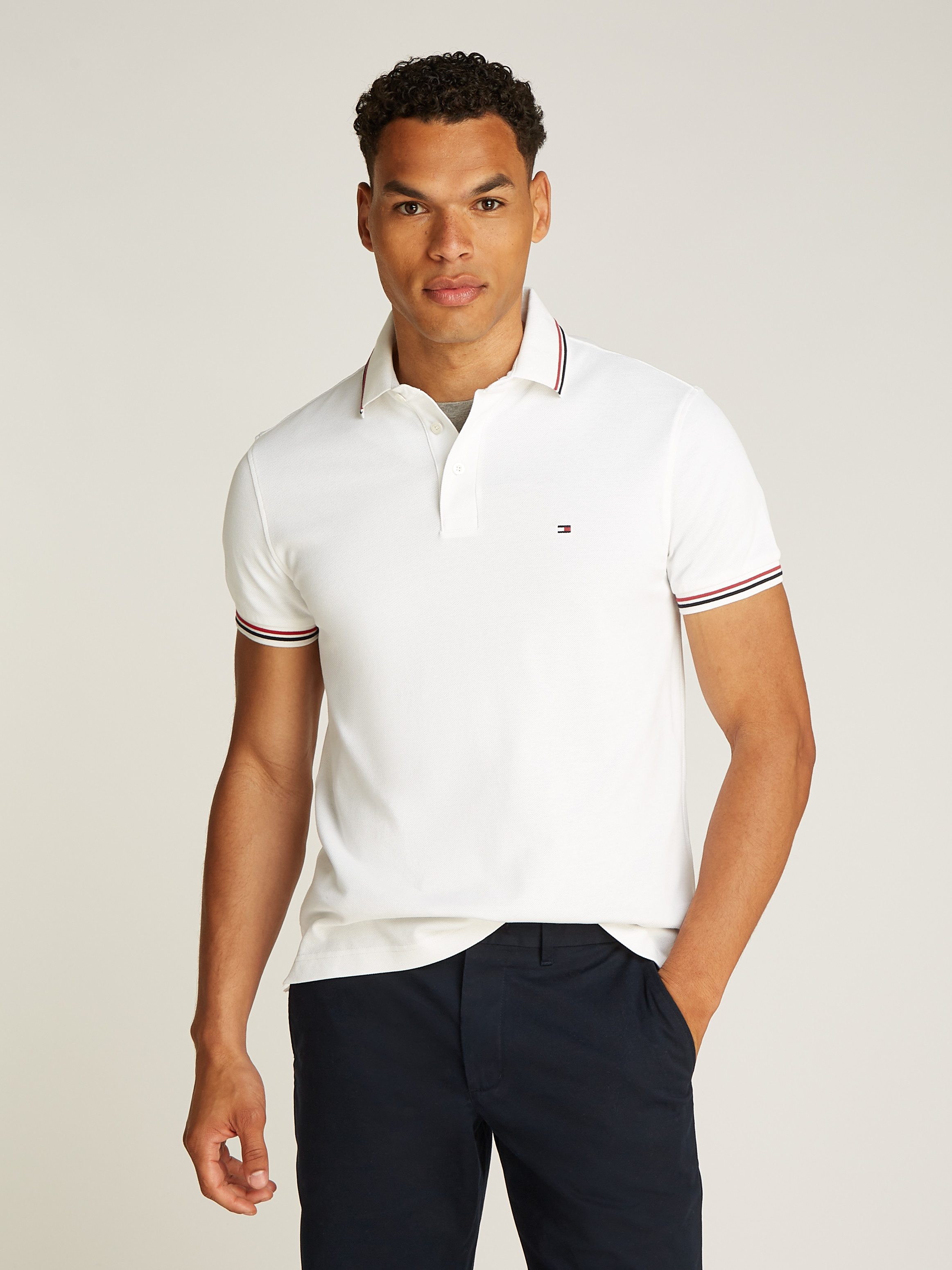 Tommy Hilfiger Poloshirt TIPPED SLIM FIT POLO mit Kontrast-Details günstig online kaufen