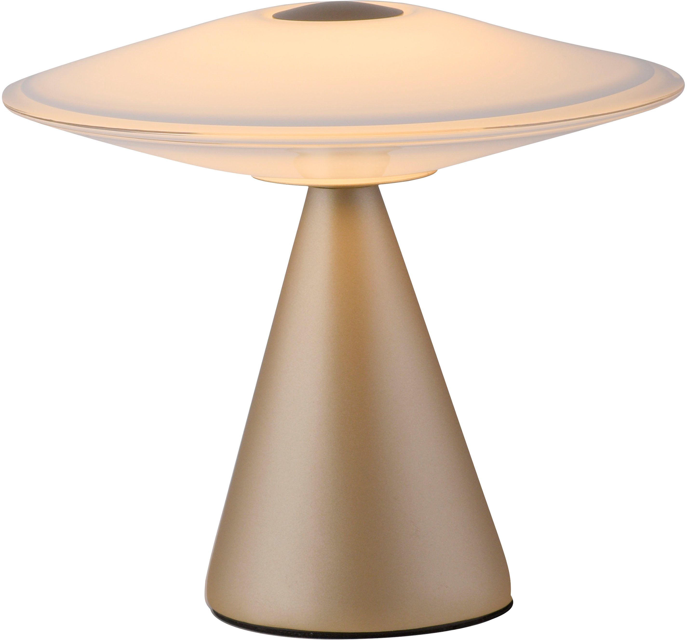 Paul Neuhaus LED Tischleuchte ELIPSA, Memoryfunktion, LED fest integriert, Warmweiß, Touchdimmer, Memoryfunktion, Opalglas