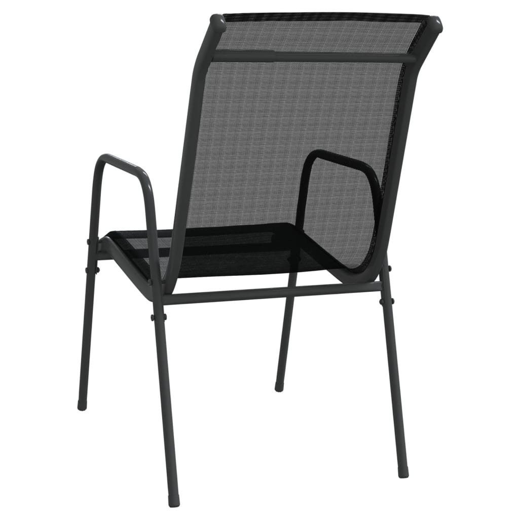 2 und Stk. Gartenstuhl Textilene Stahl Gartenstühle furnicato Schwarz