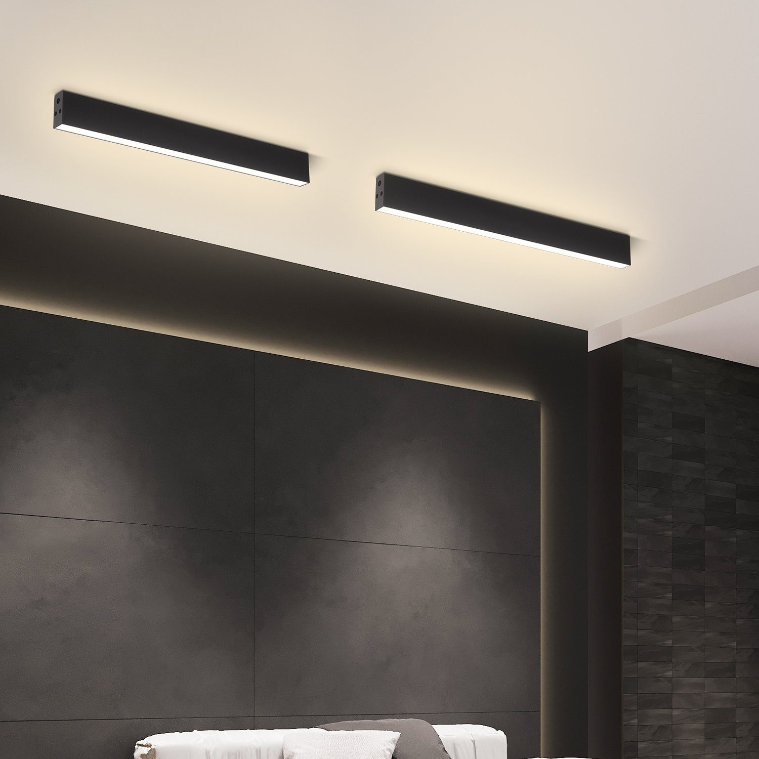 Nettlife Deckenleuchten Schwarz 53CM Lang Decke günstig online kaufen